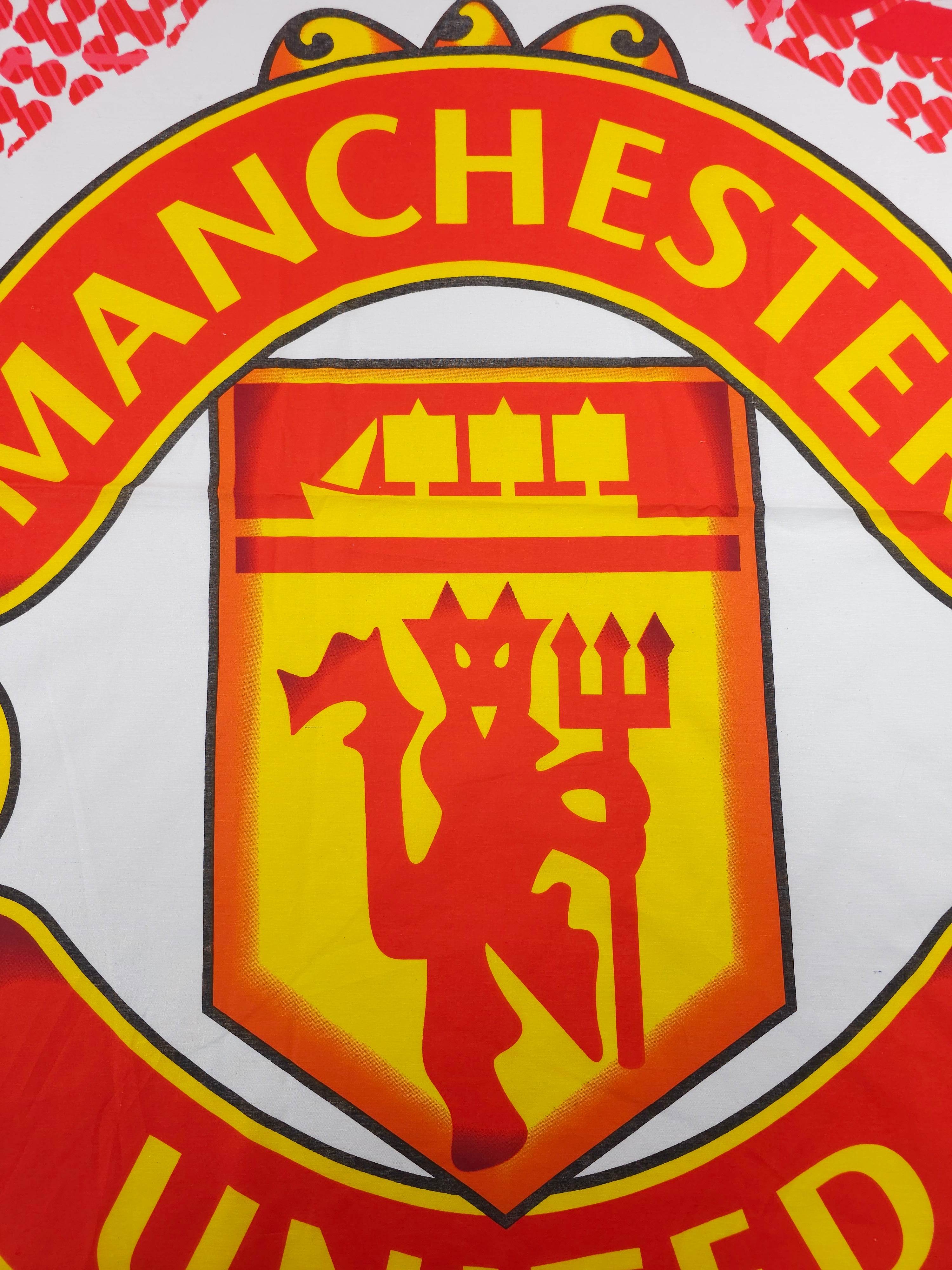 Manchester United FC Large Emblem 100% Cotton Football Fabric 92" - 2.10m Panel *EXTRA WIDE*