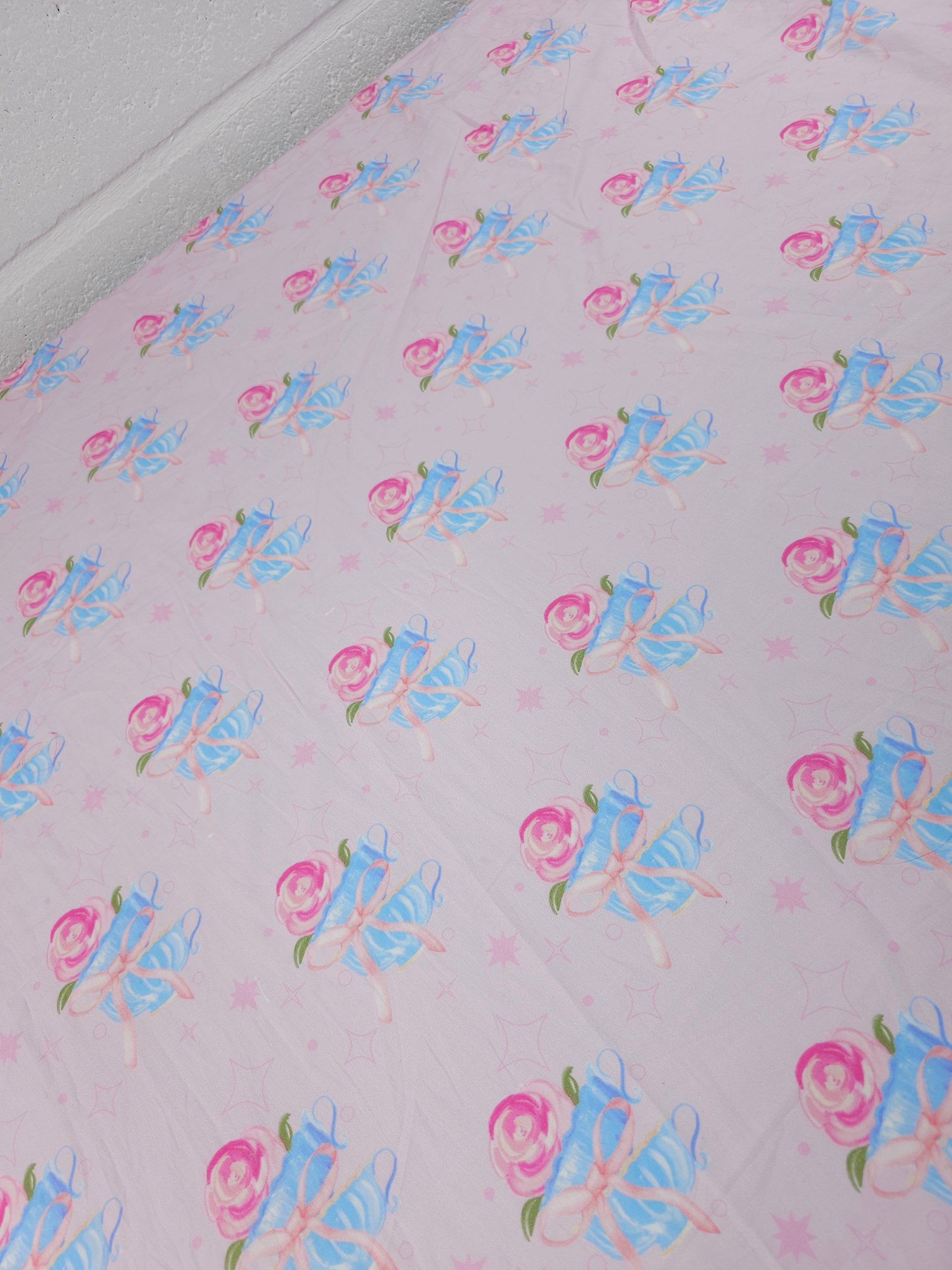 Pink Vintage Teacup Rose Lightweight Cotton