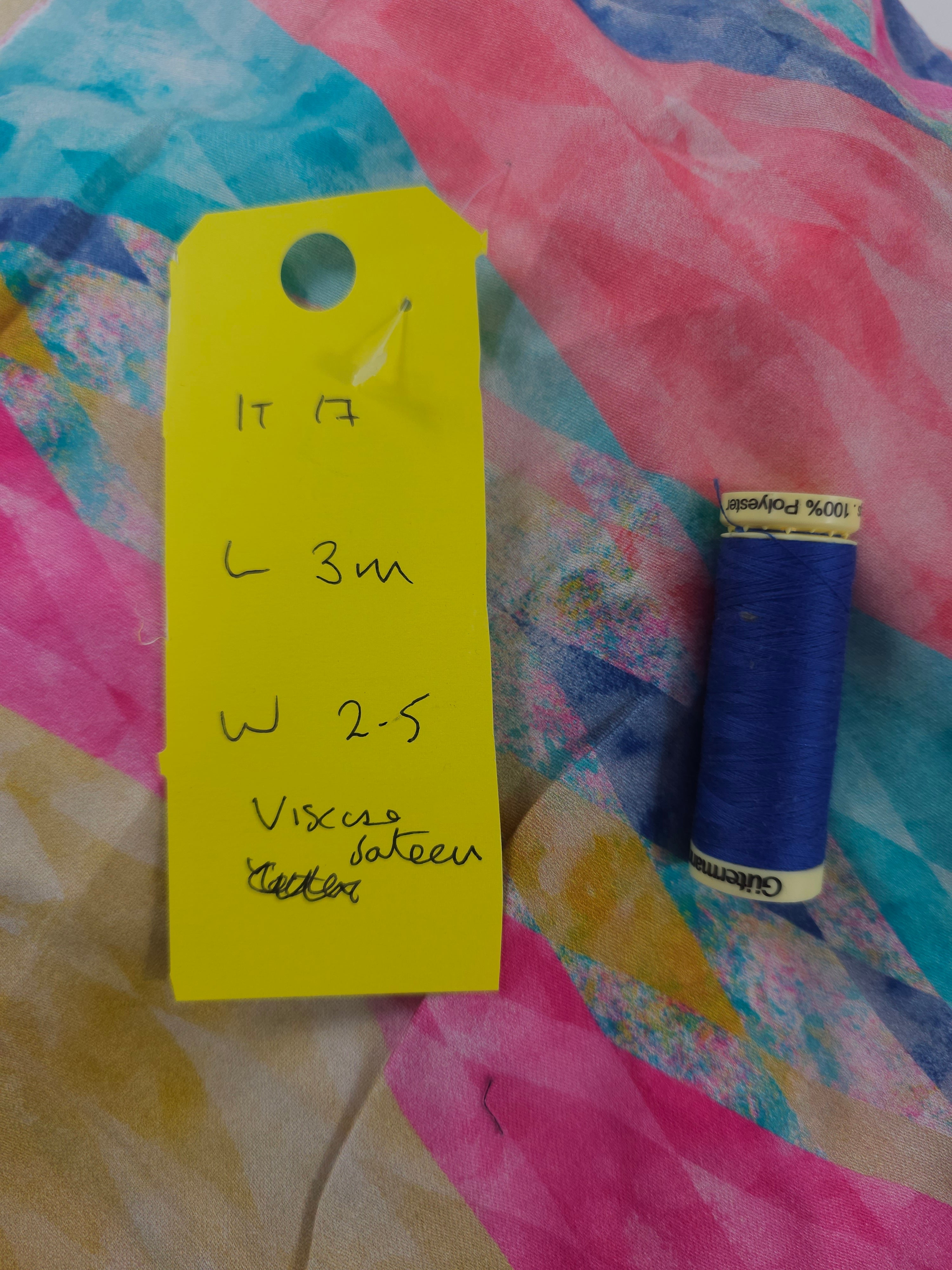 Colourful diamond Viscose satin- 3m piece