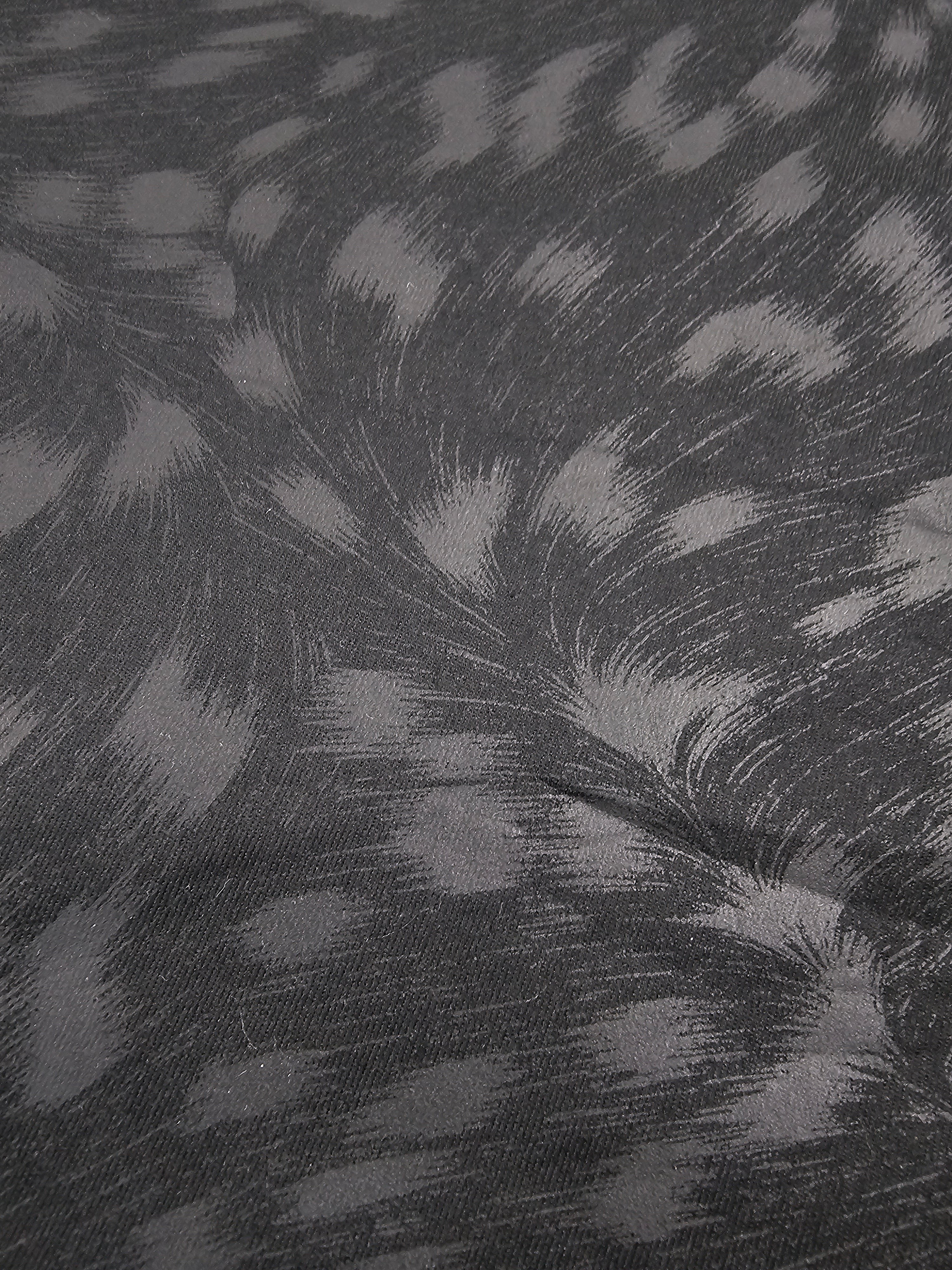 Black Animal Print Sateen - 2m Piece