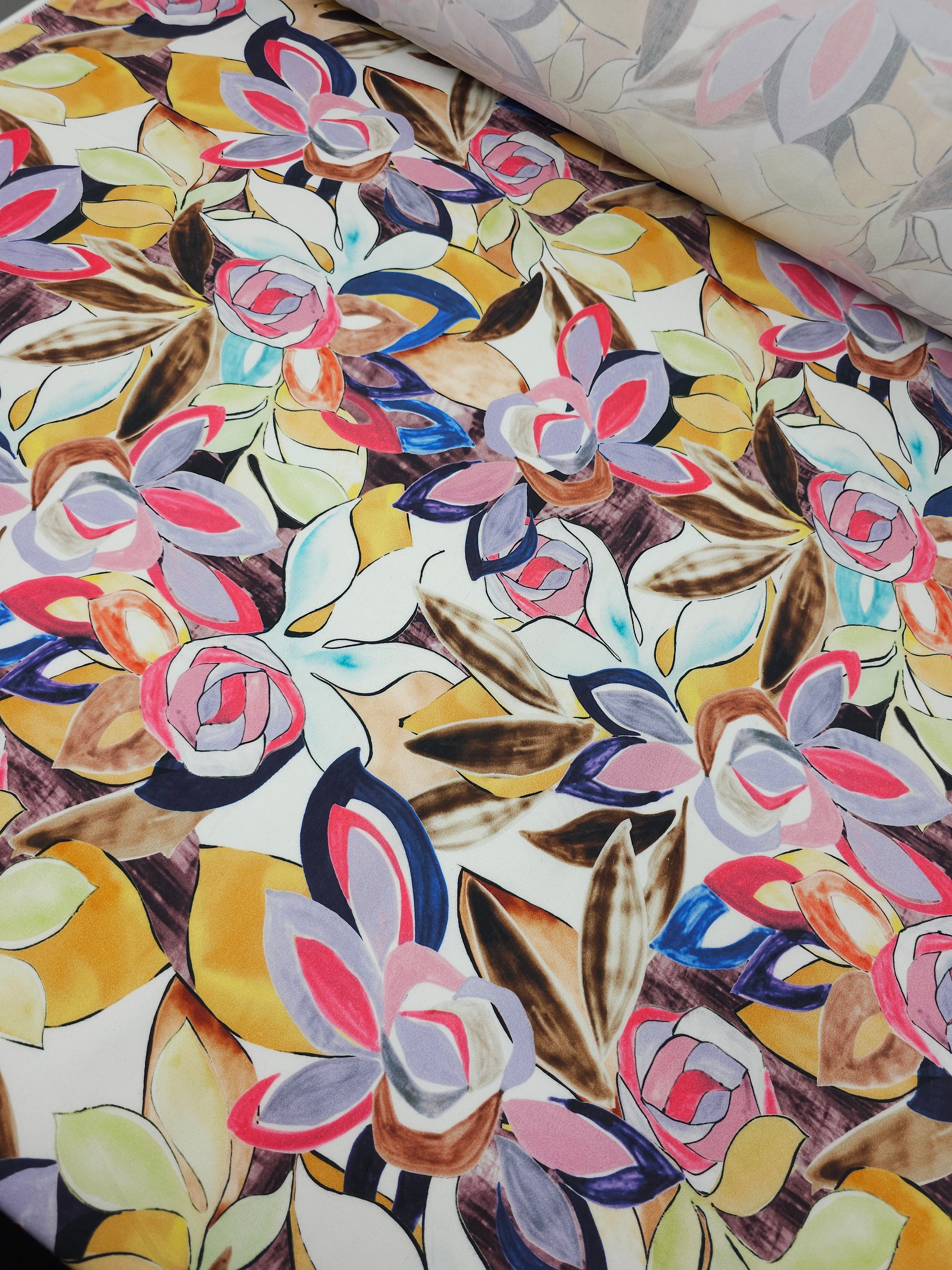Washed Watercolour Floral Cotton Viscose