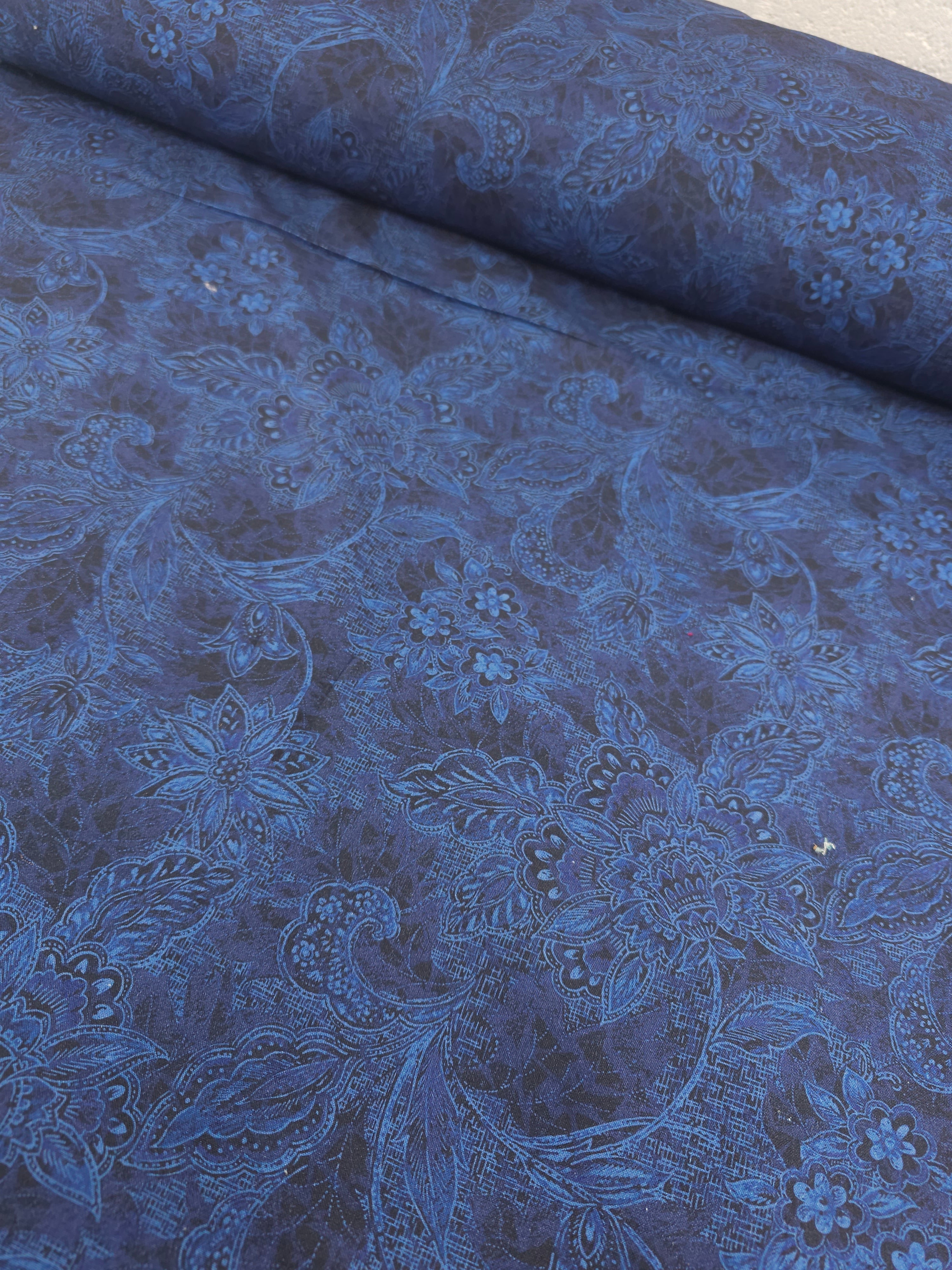Indigo Navy Majestic Paisley 100% Cotton 118” *EXTRA WIDE*