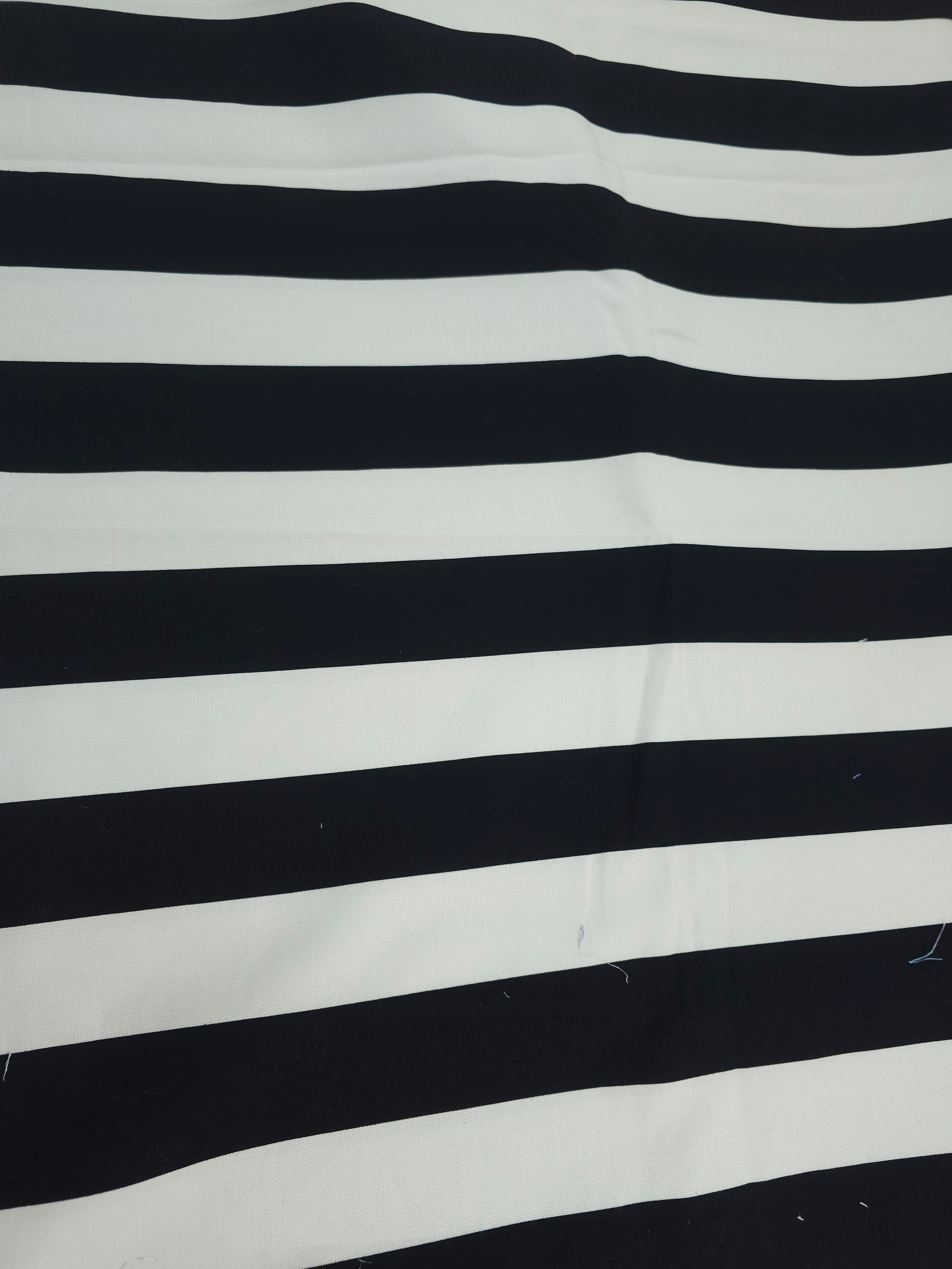 Black and white stripe Cotton canvas- 2m piece