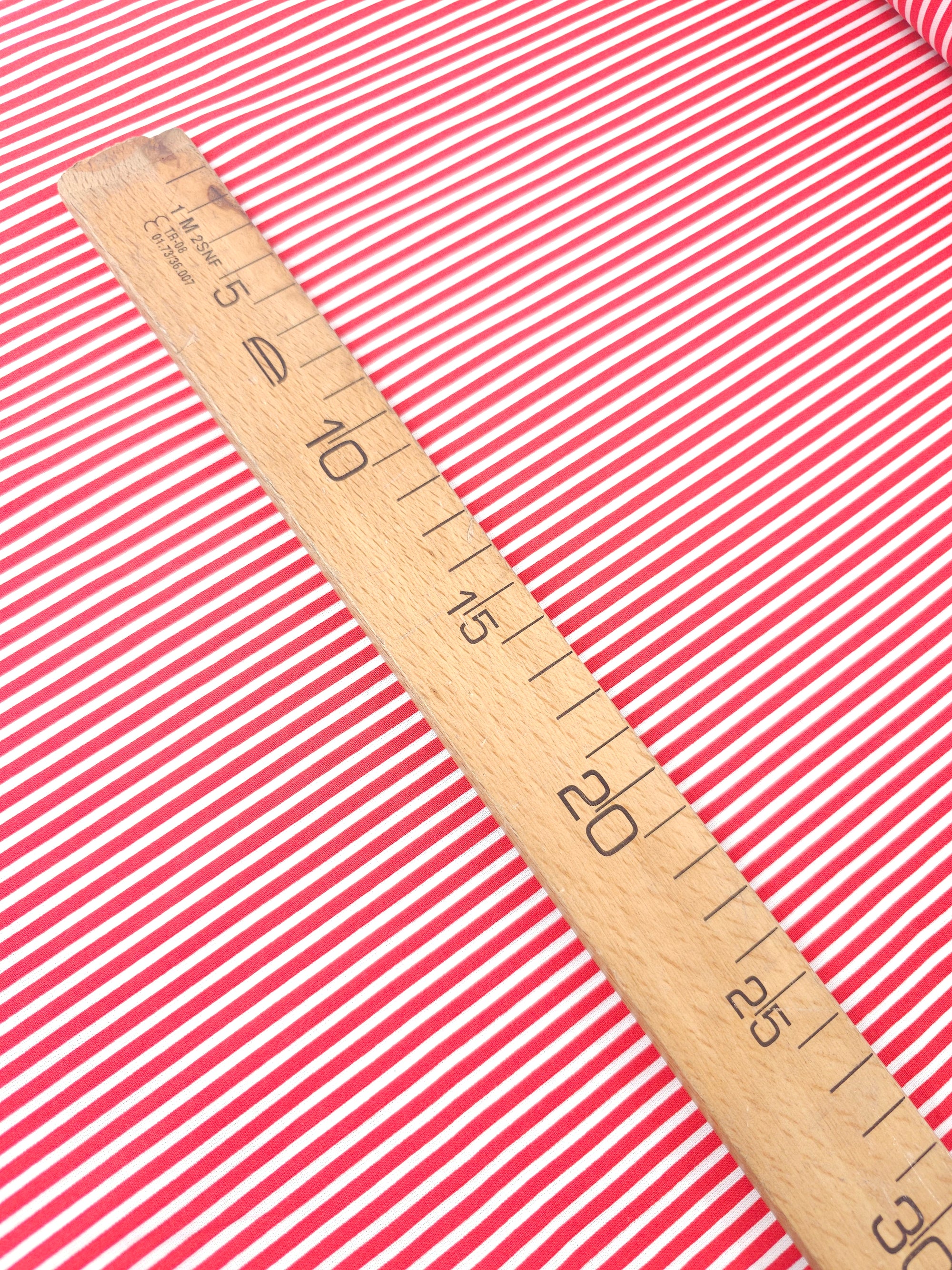 Candy Red Stripe 100% Cotton