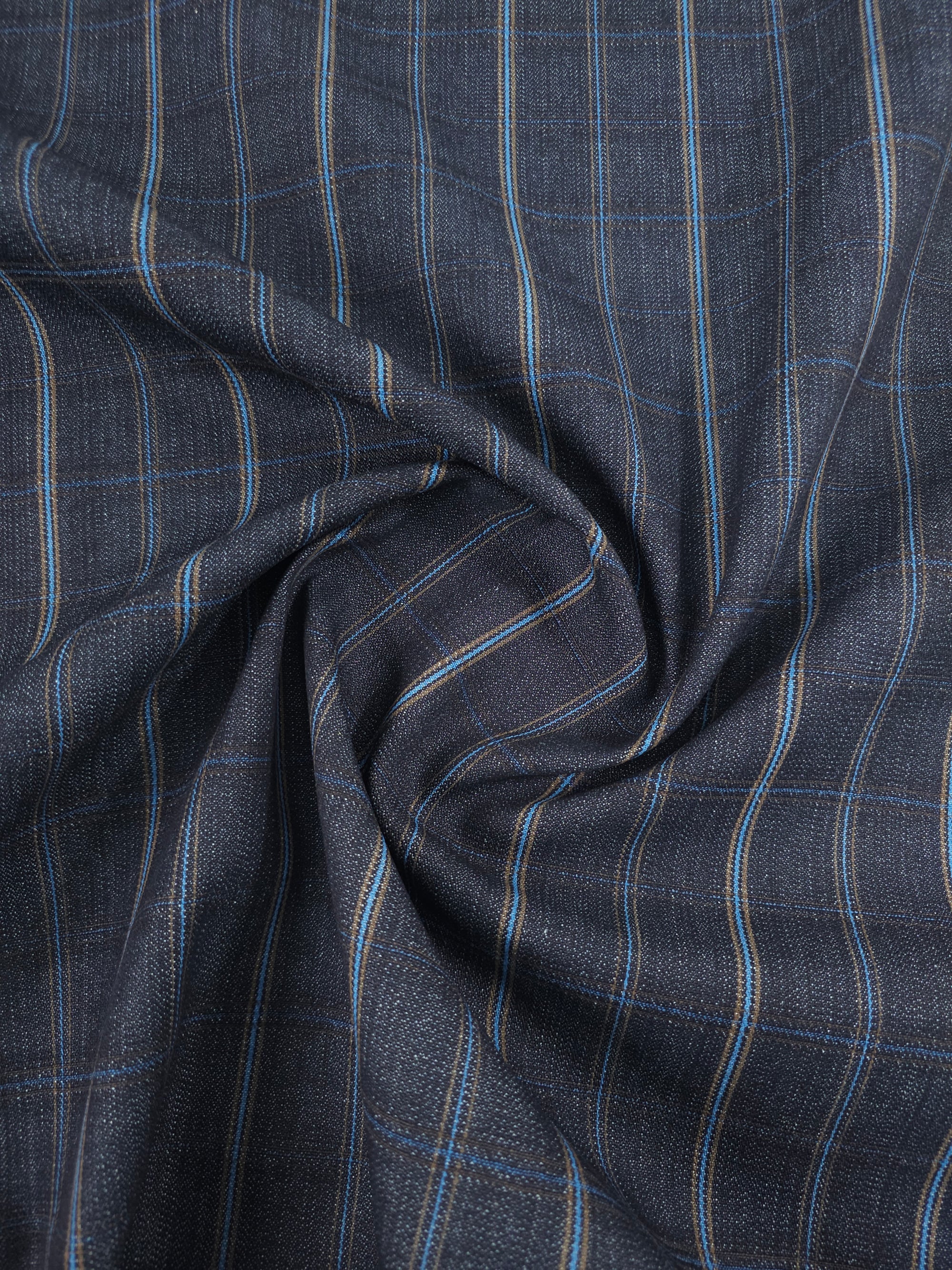 Dark Navy/Blue Retro Square Check Denim