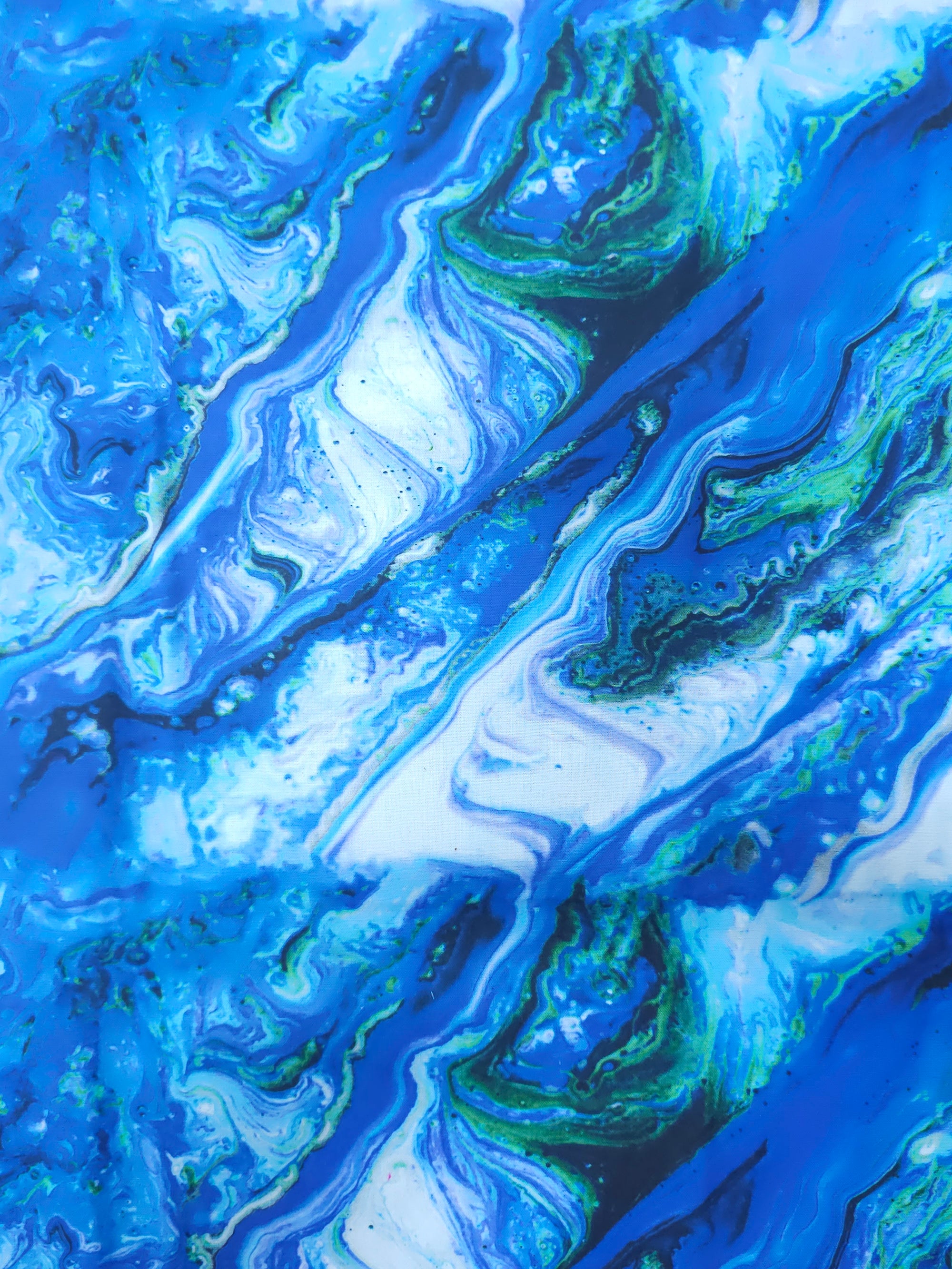 Blue/Green Marble 100% Cotton