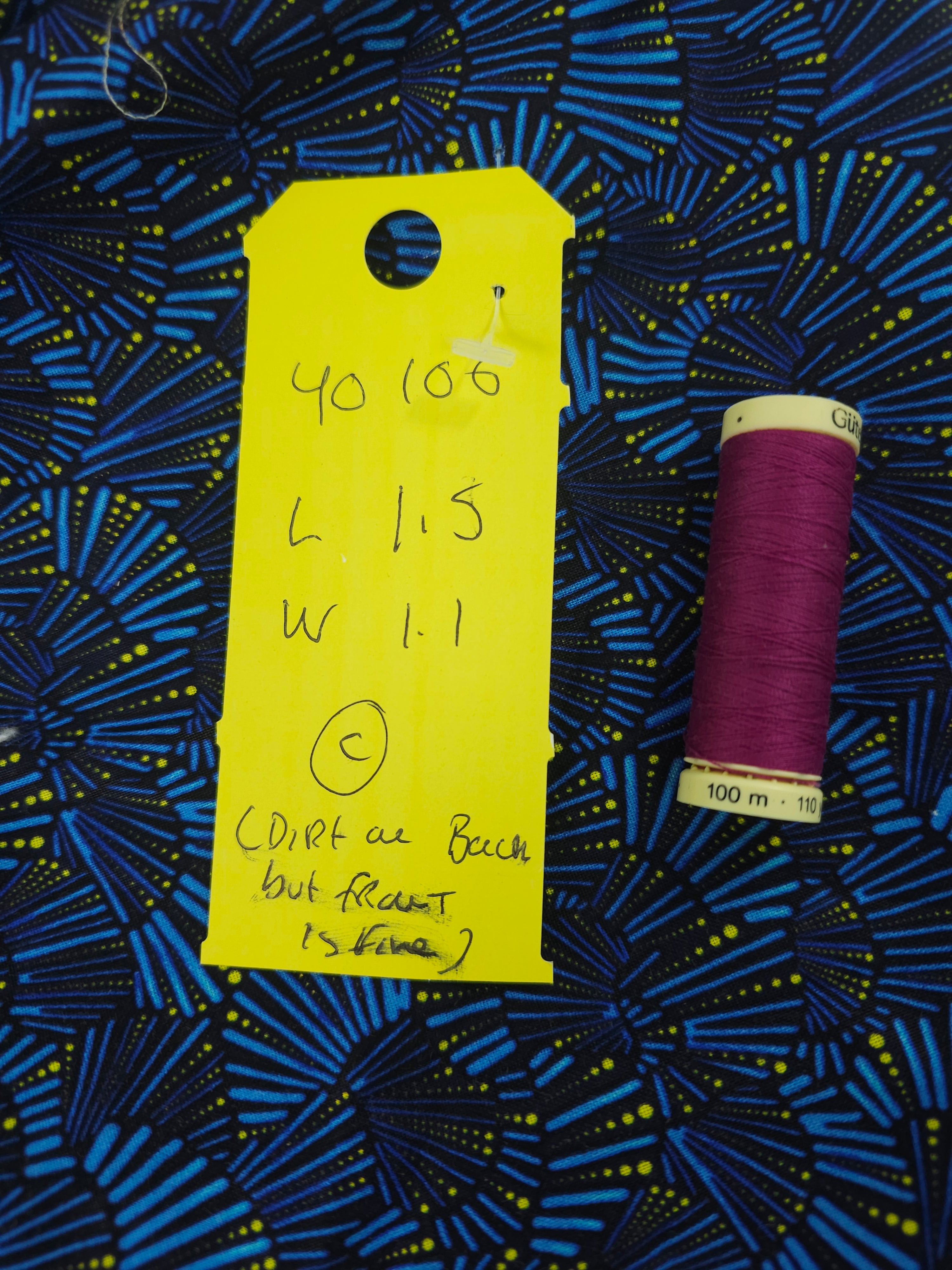 Navy fans Cotton- 1.5m piece