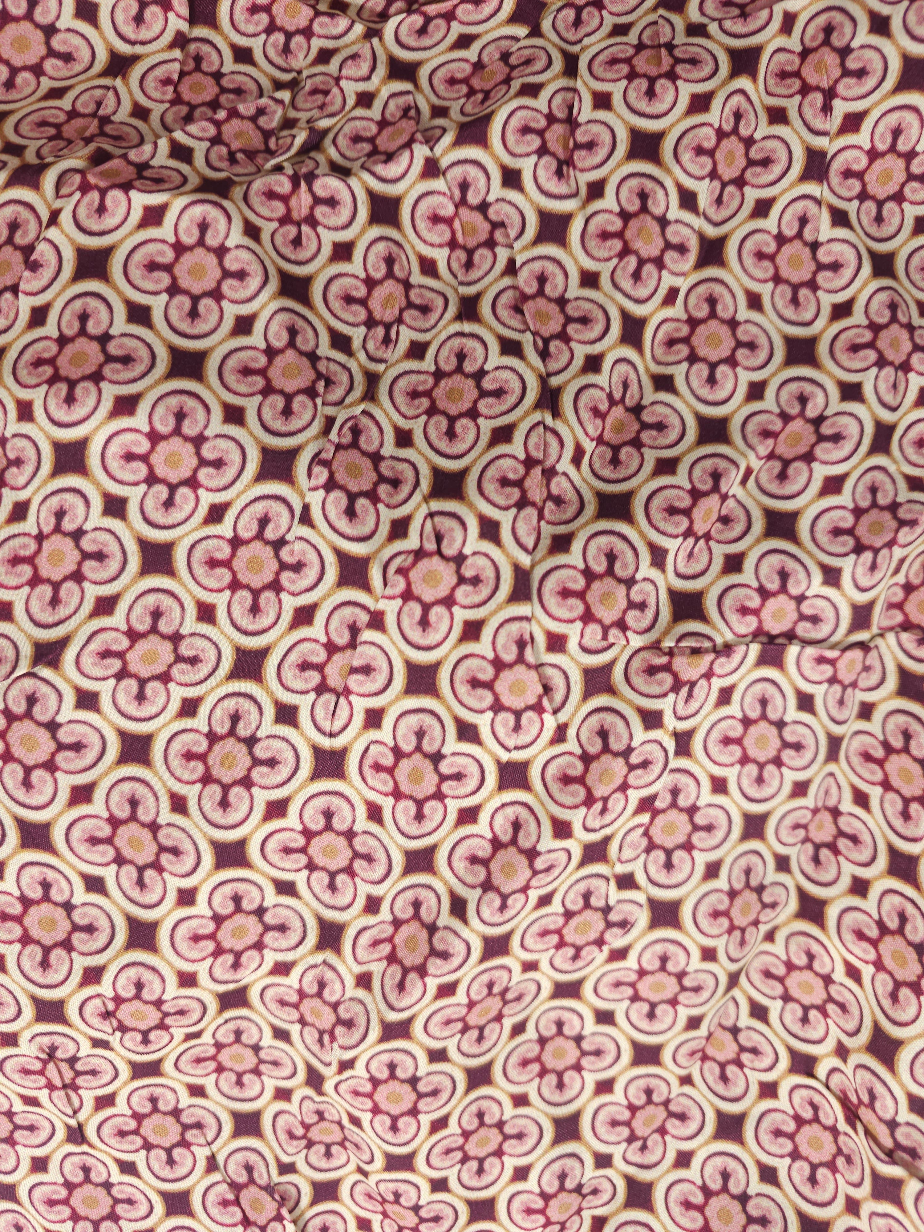 70s pink tile Viscose- 2m piece