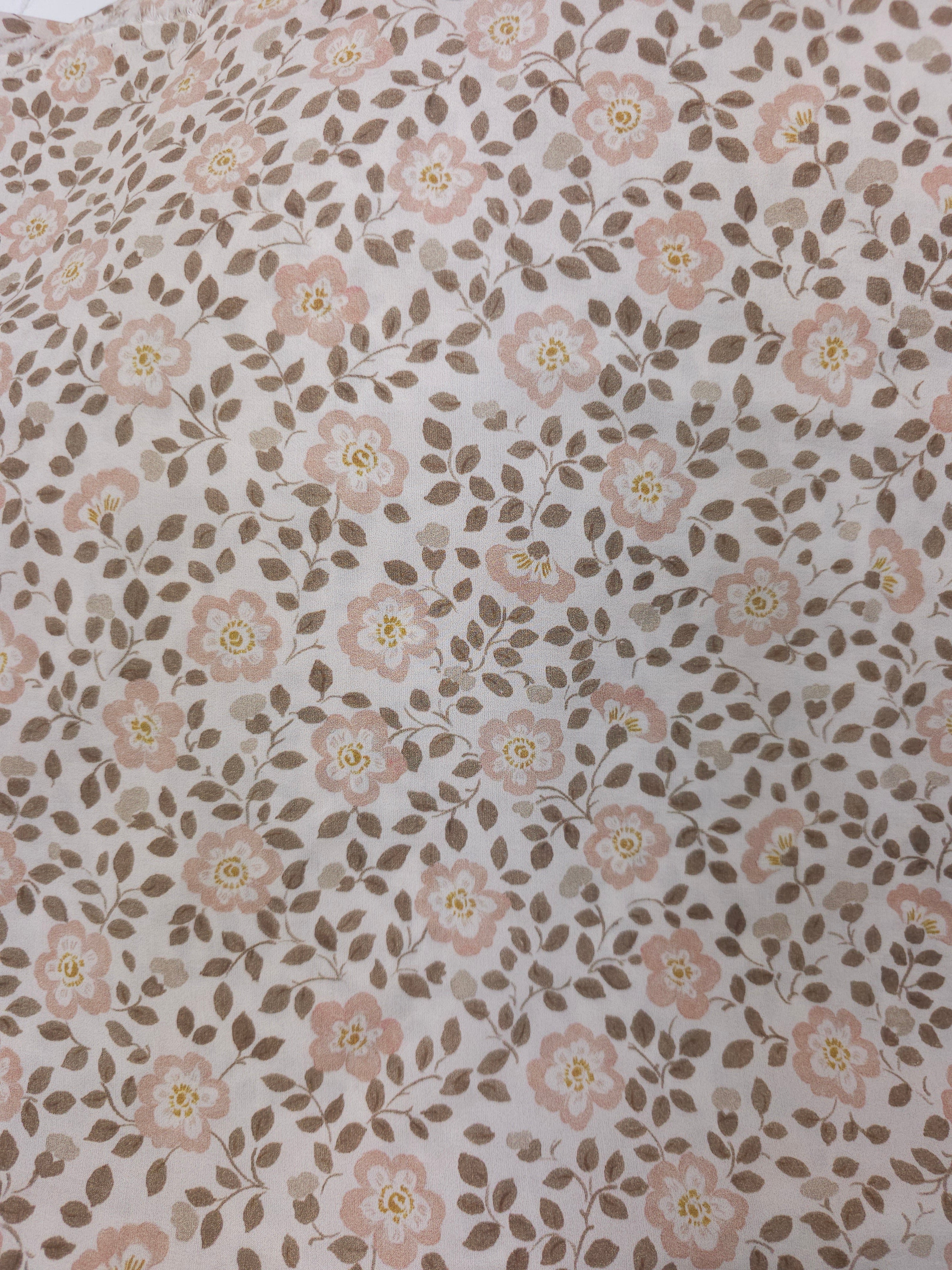Beige Floral Tencel Blend (Various Sizes)