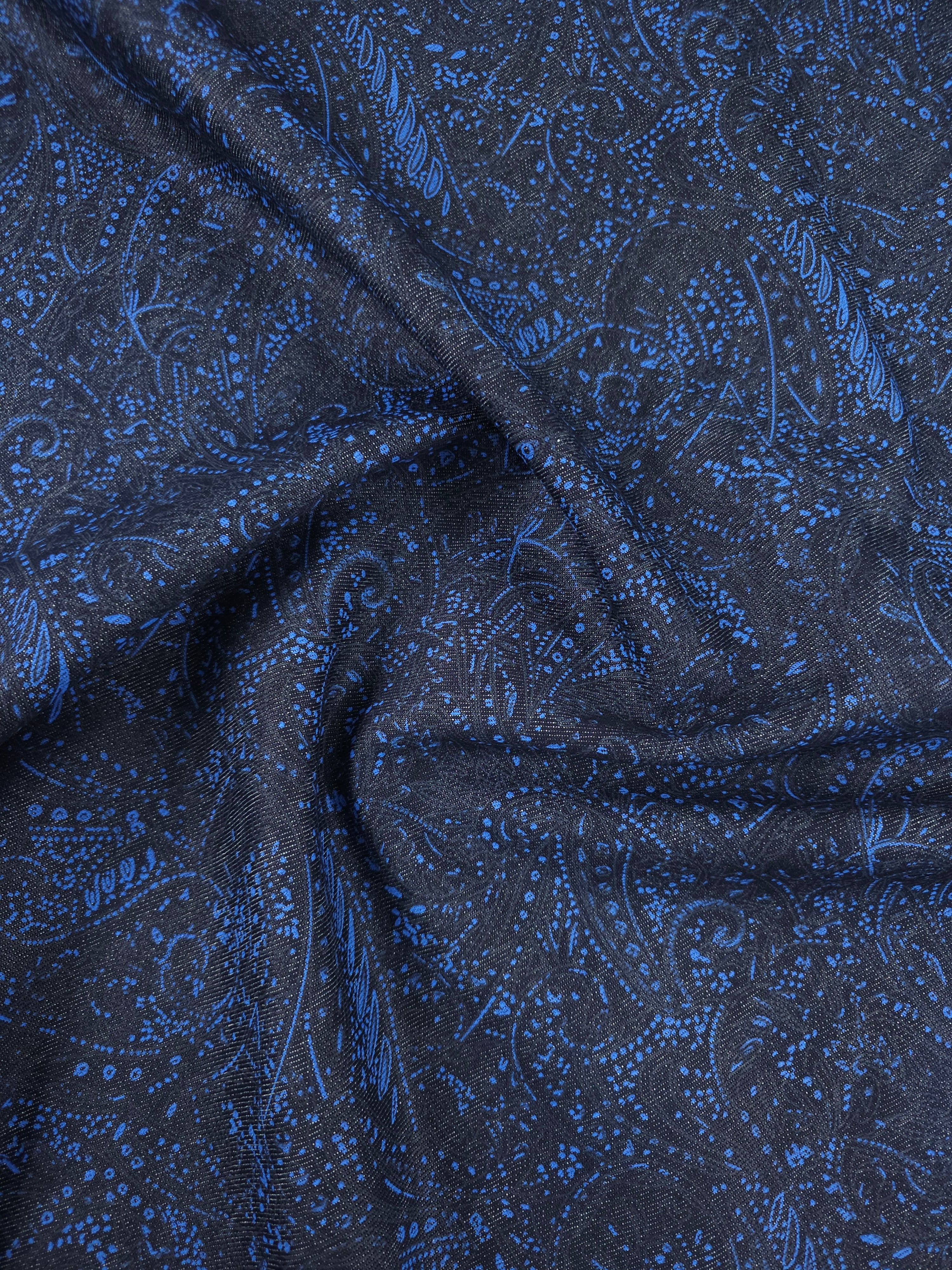 Blue/Navy Paisley Denim