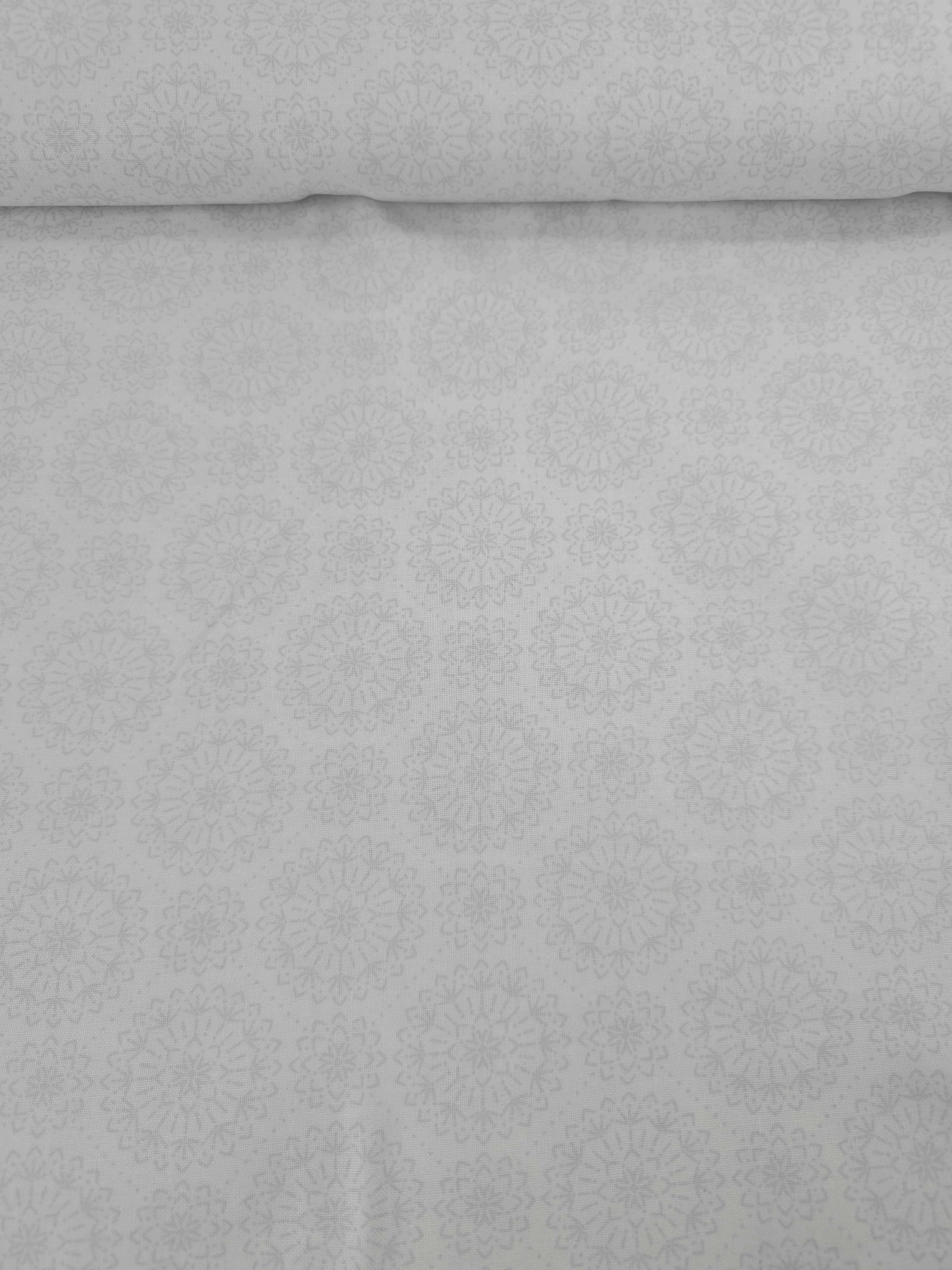 White Mandala Circle 100% Cotton - Benartex
