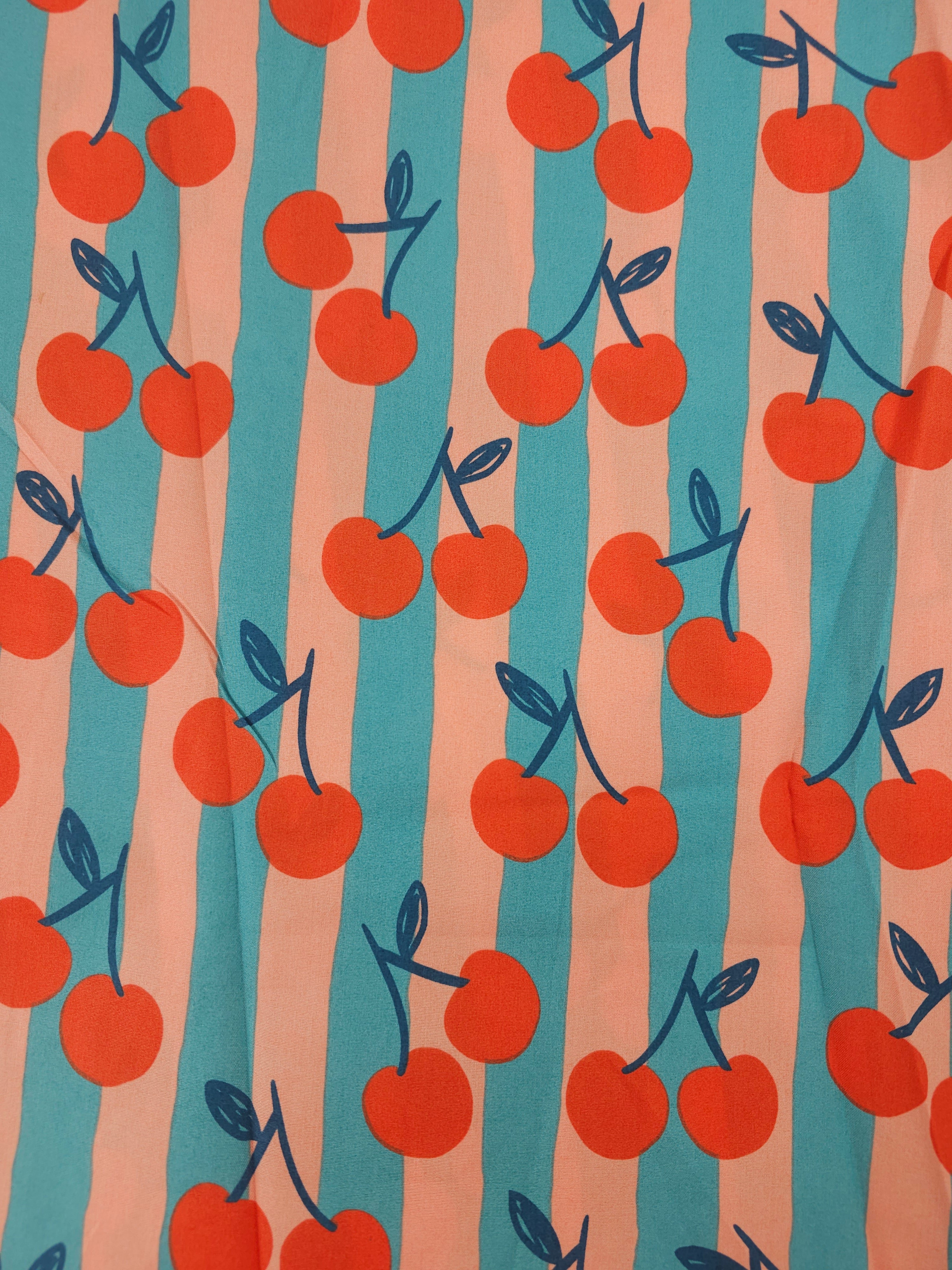 Cherry stripe Cotton- 2m piece