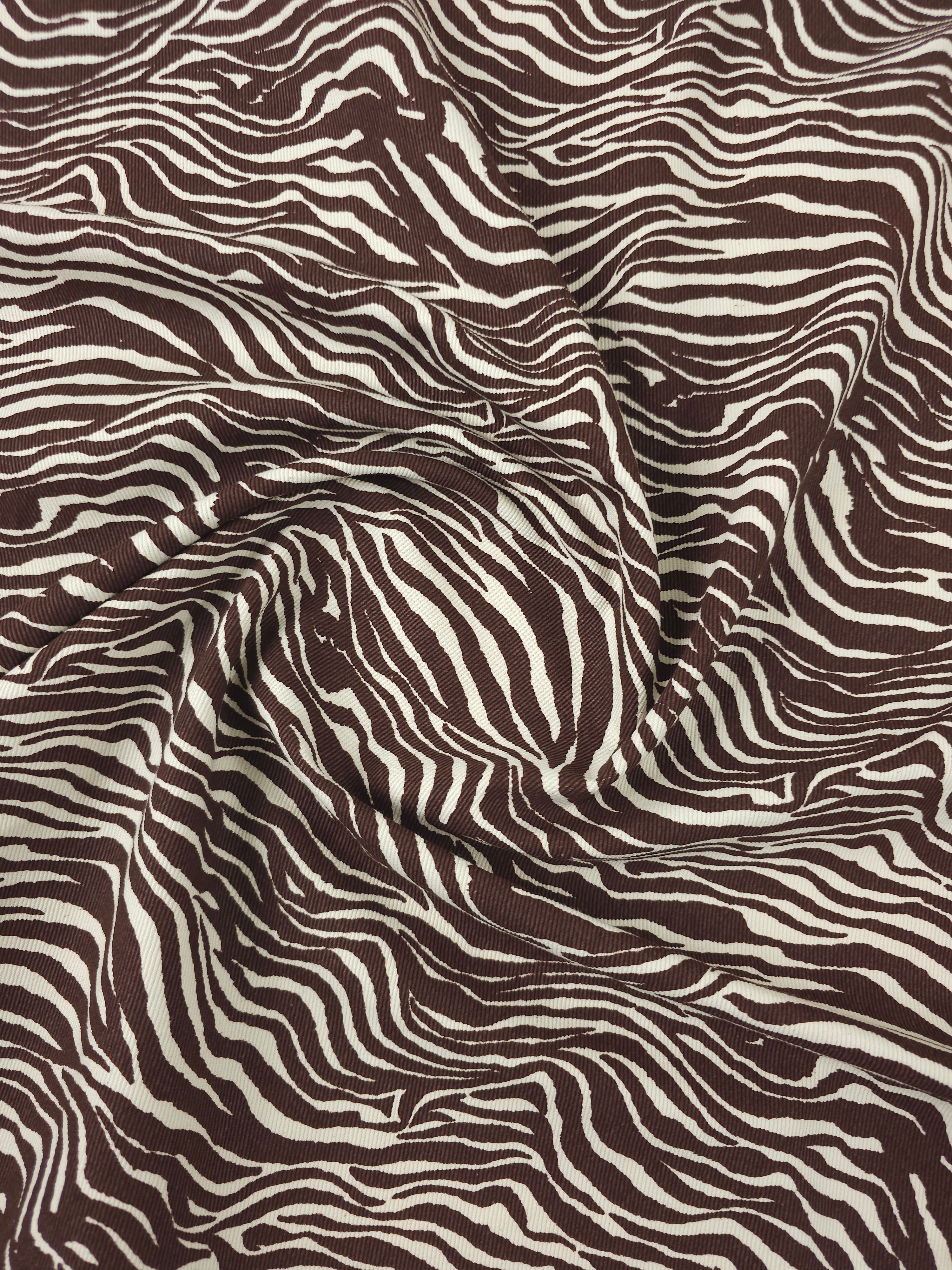 Brown/Ivory Zebra Denim