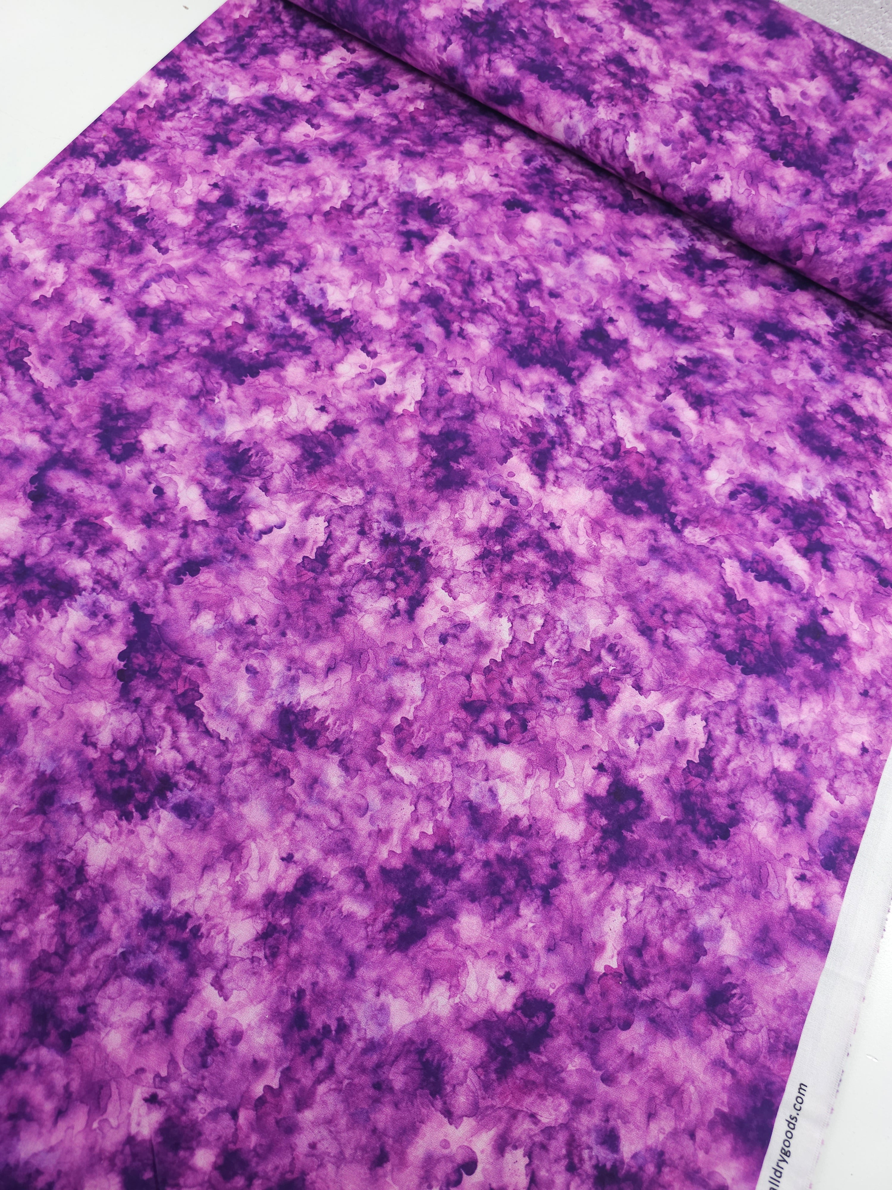 Warm Purple Iris Watercolour Smoke 100% Cotton