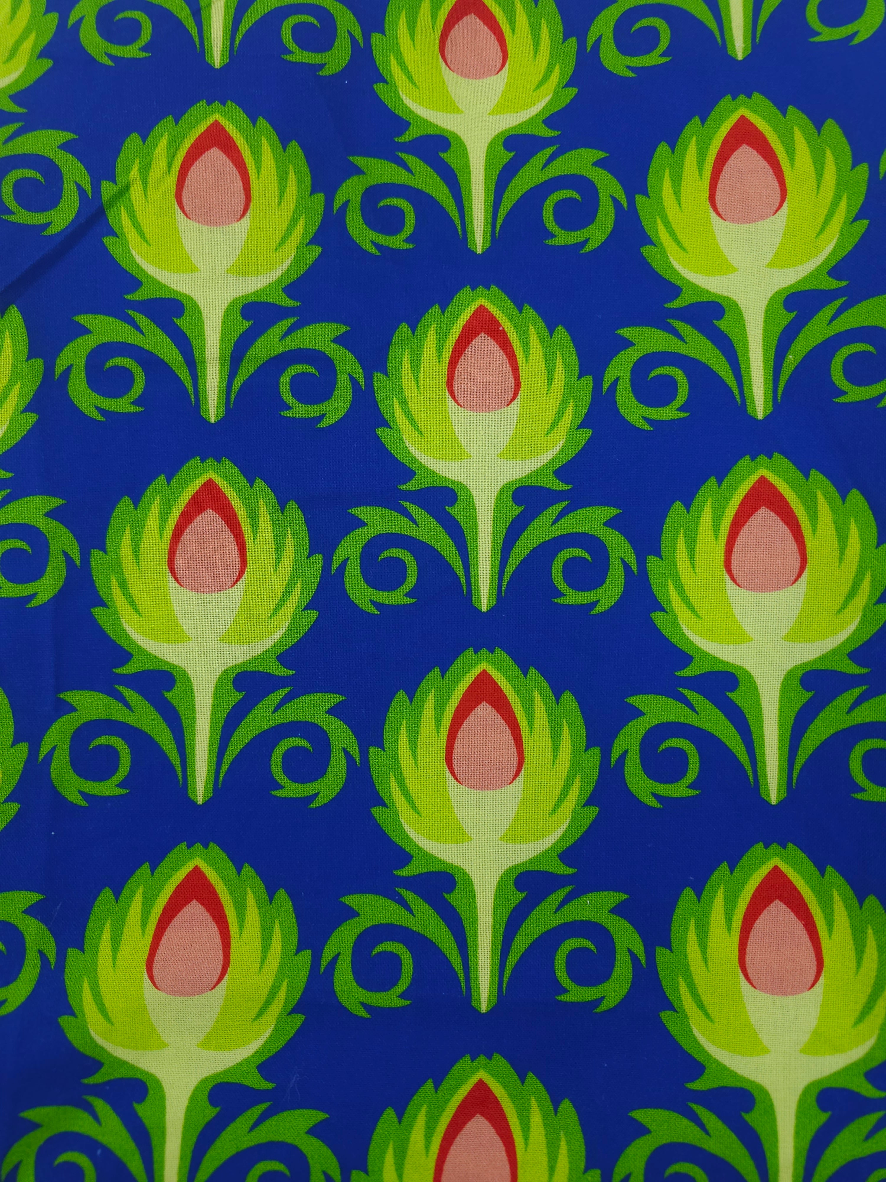 Blue artichoke Cotton- 2m piece