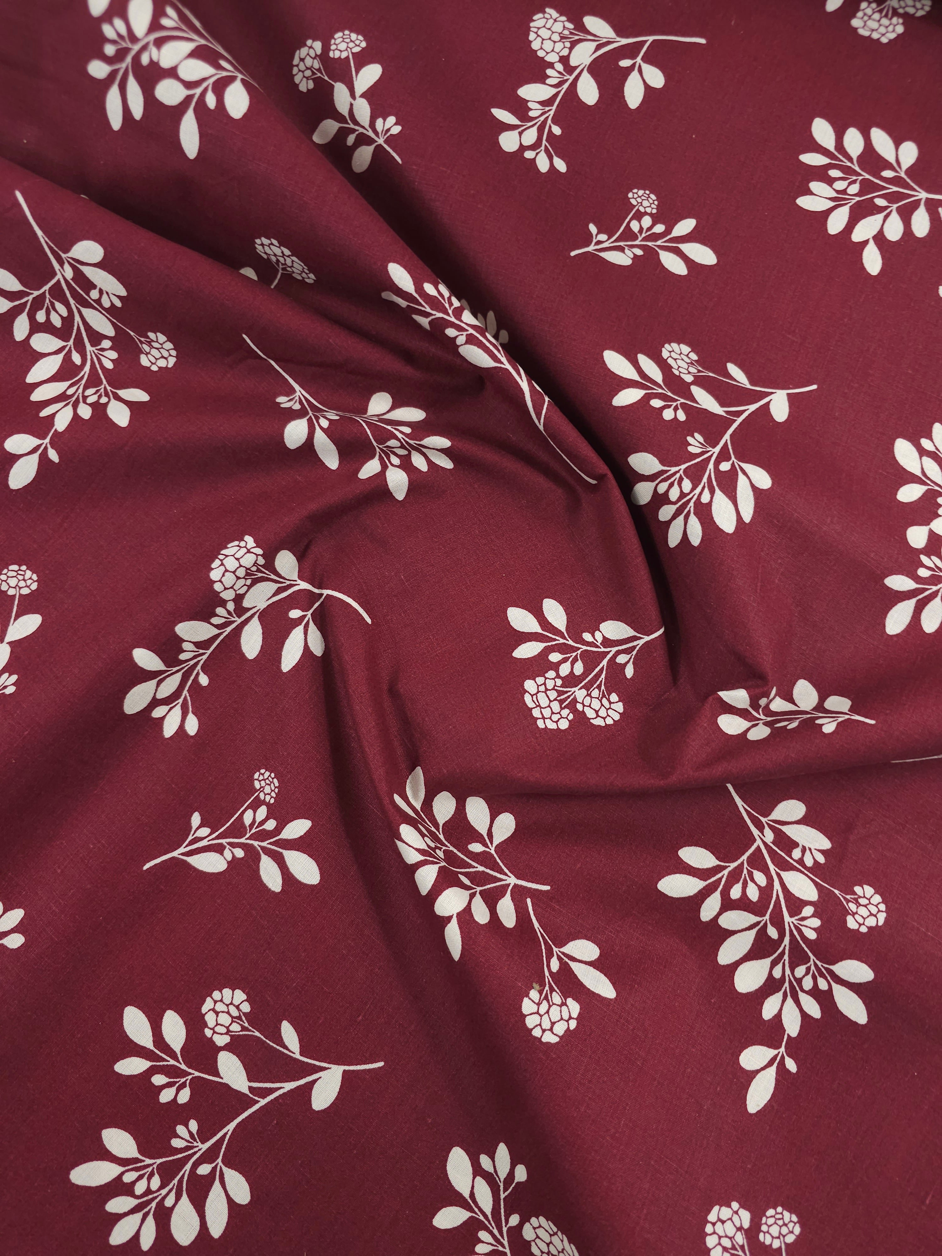 Wine Petal Bouquet 100% Cotton 104"