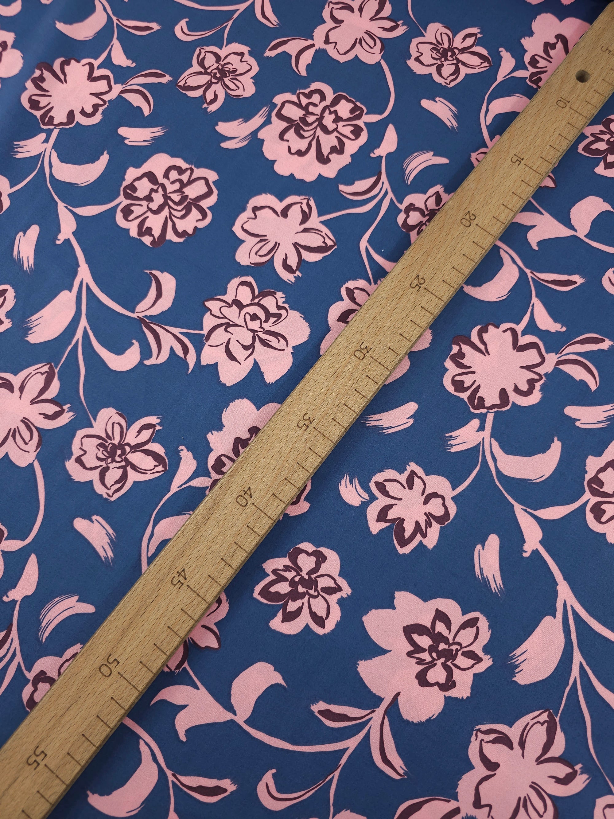 Hale Blue/Pink Bordeaux Floral Cotton Sateen 57"