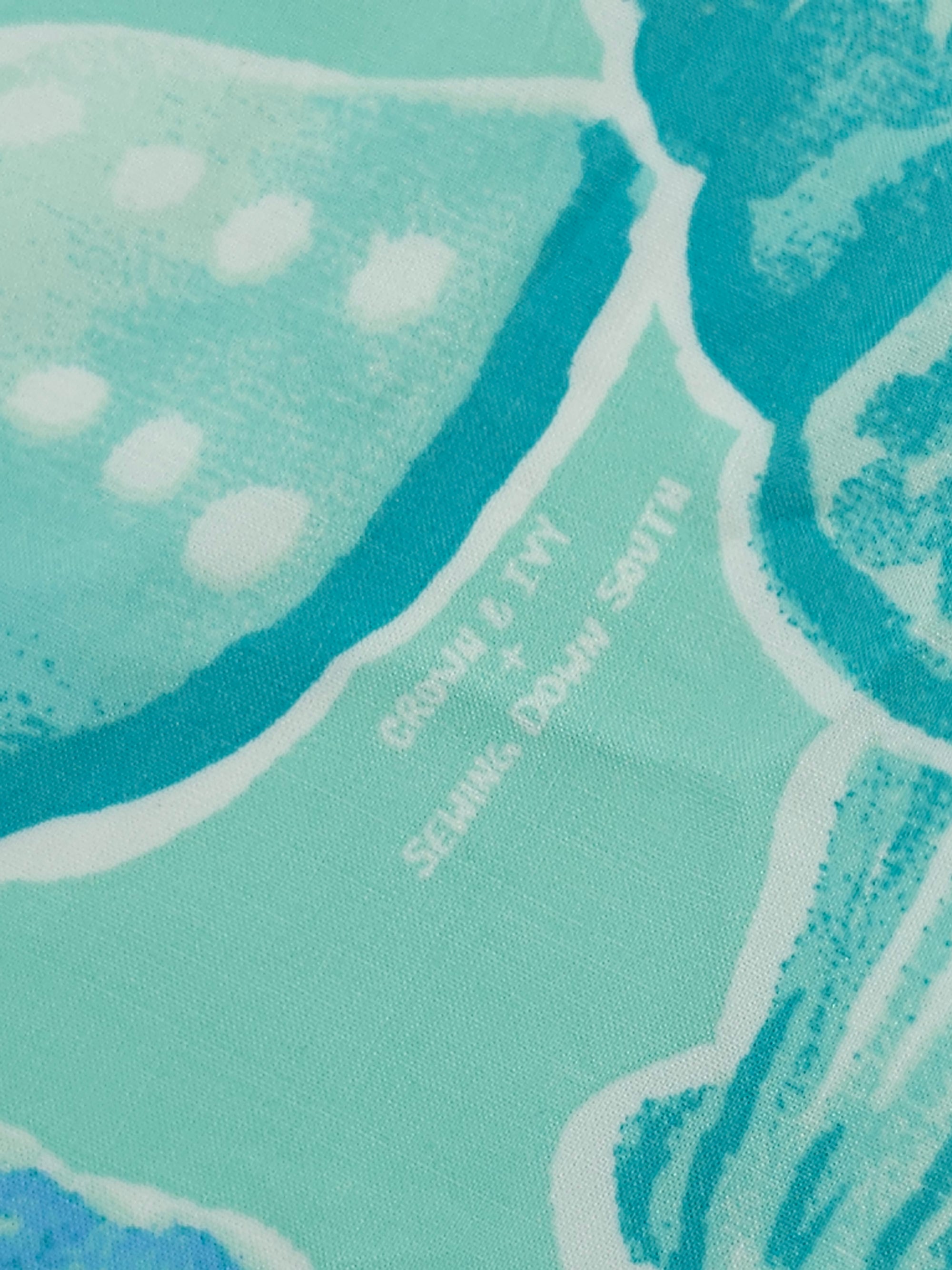 Aqua Teal Marina Shells Viscose Challis - Crown & Ivy