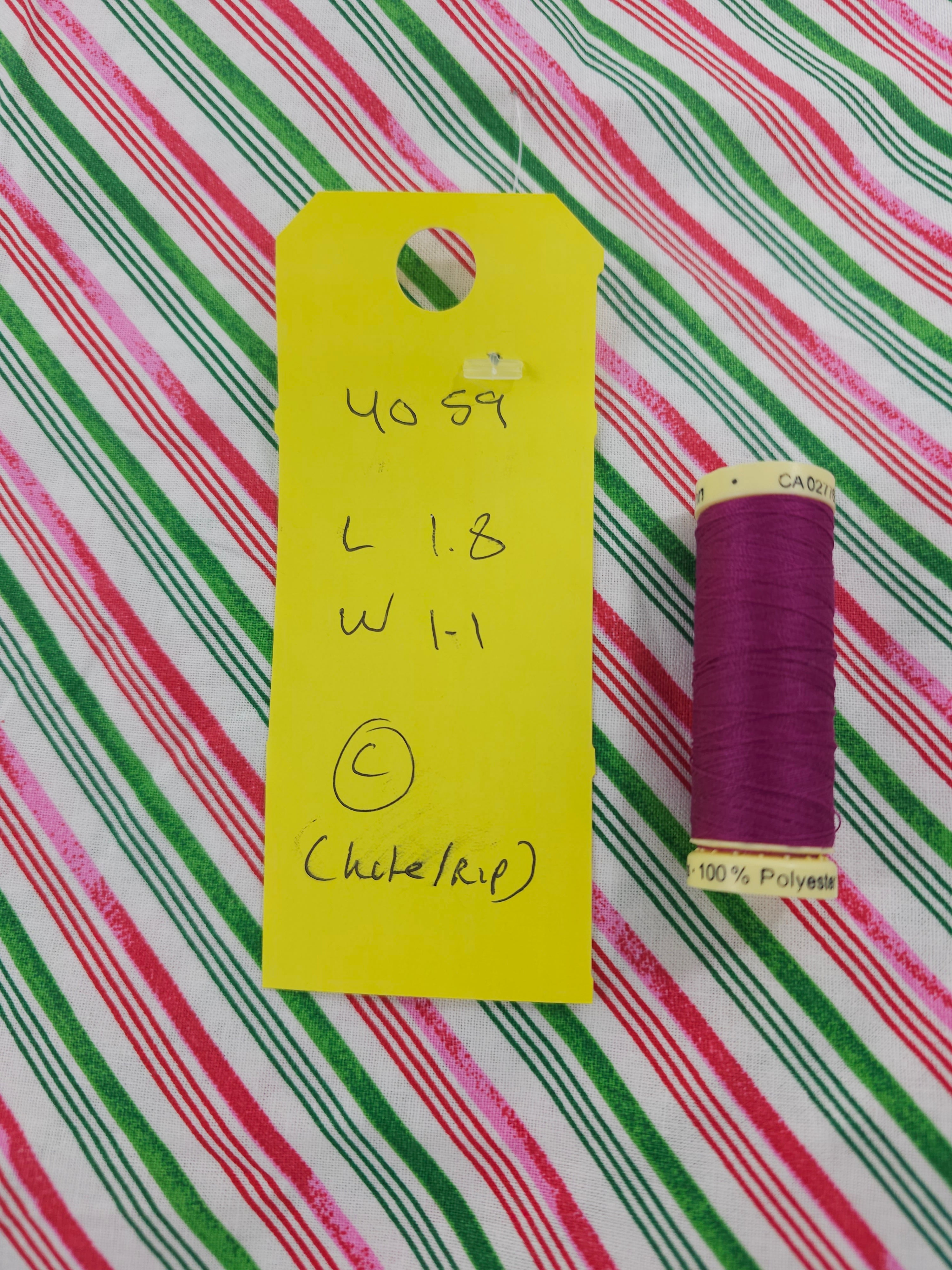 Candycane stripe Cotton- 1.8m piece