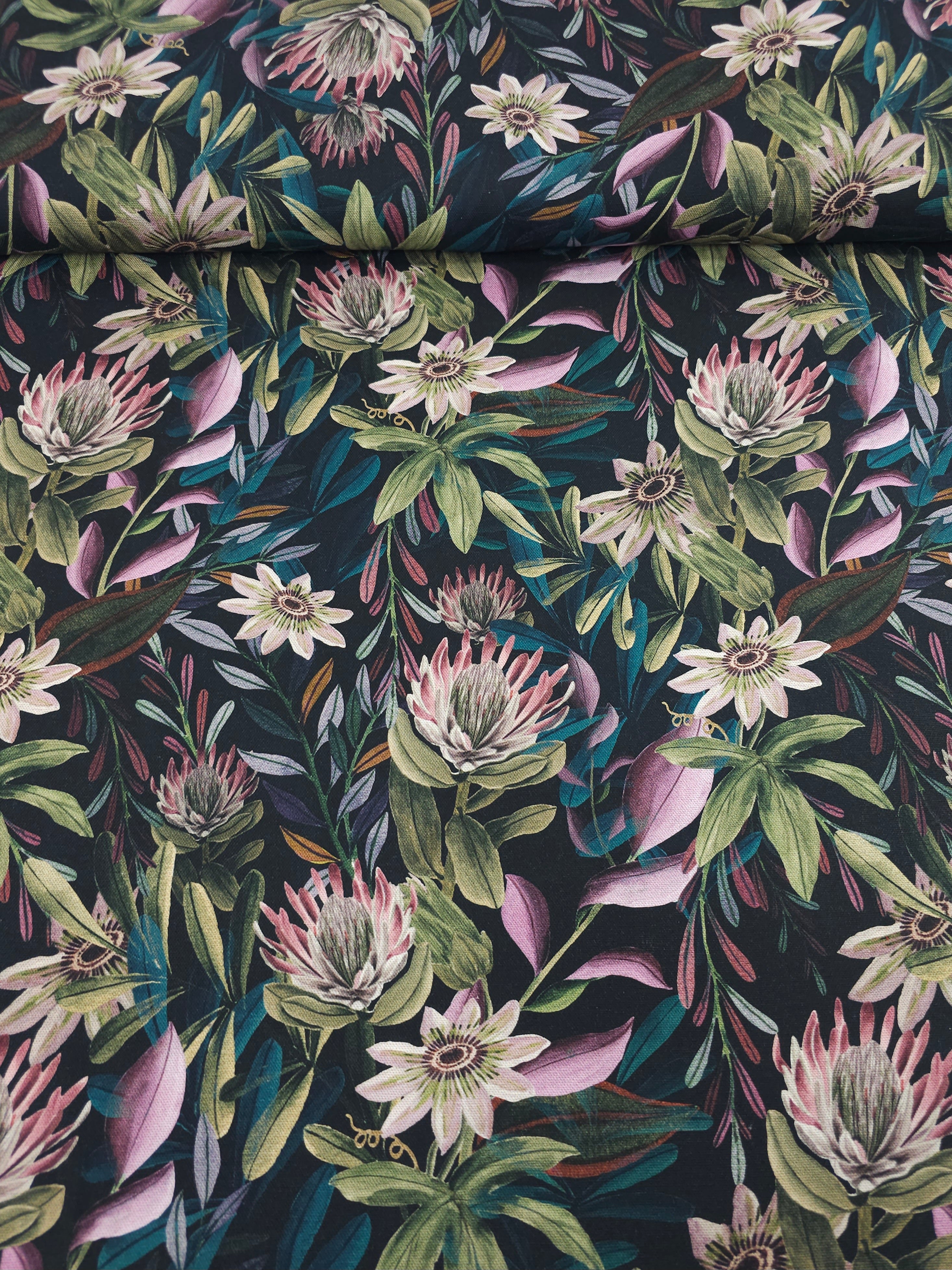 Twilight Floral Bloom Lightweight Canvas Cotton