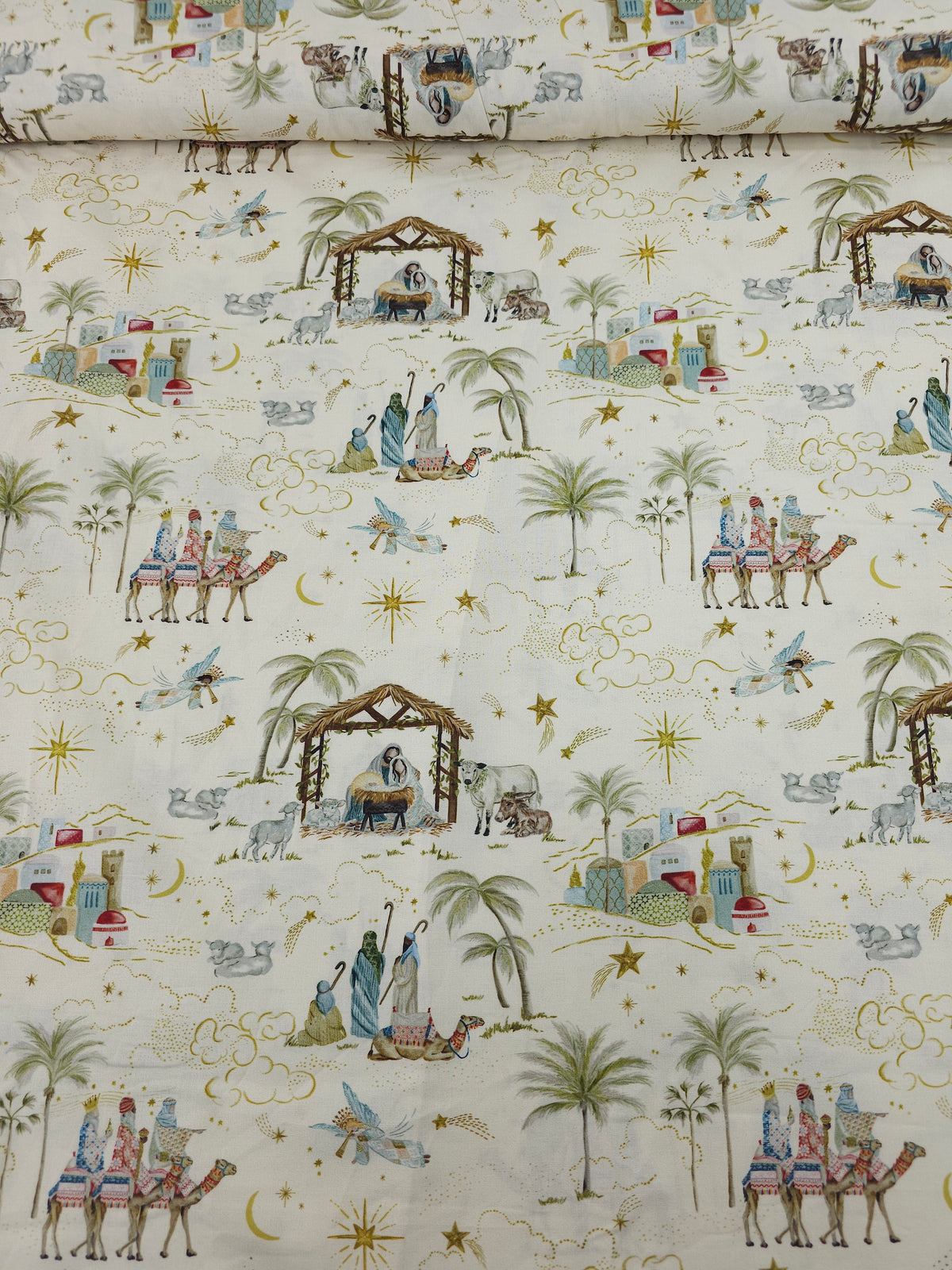 Cream Silent Night Scenic 100% Cotton