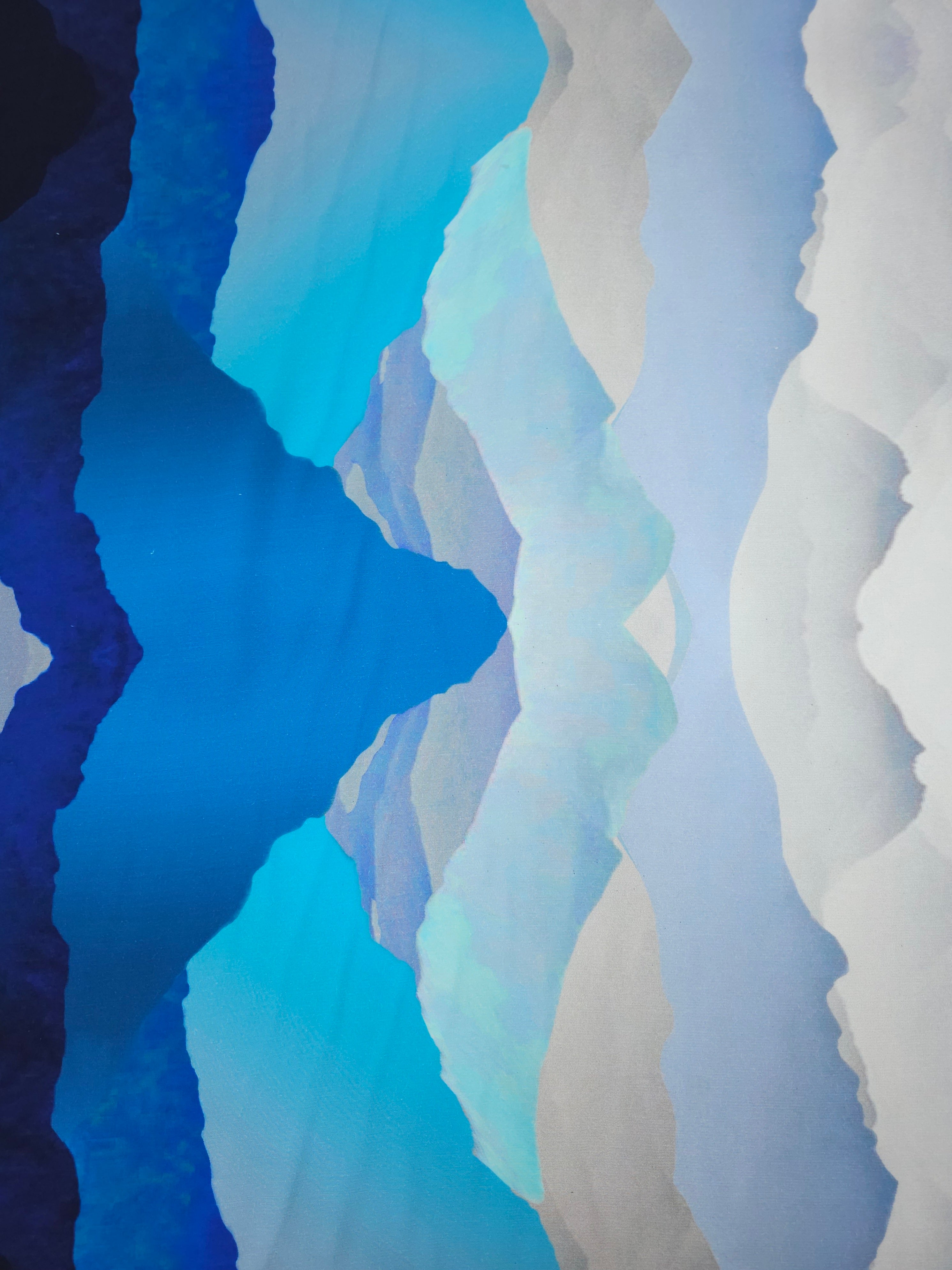 Blue Symmetrical Cloud Sunset Viscose Crepe