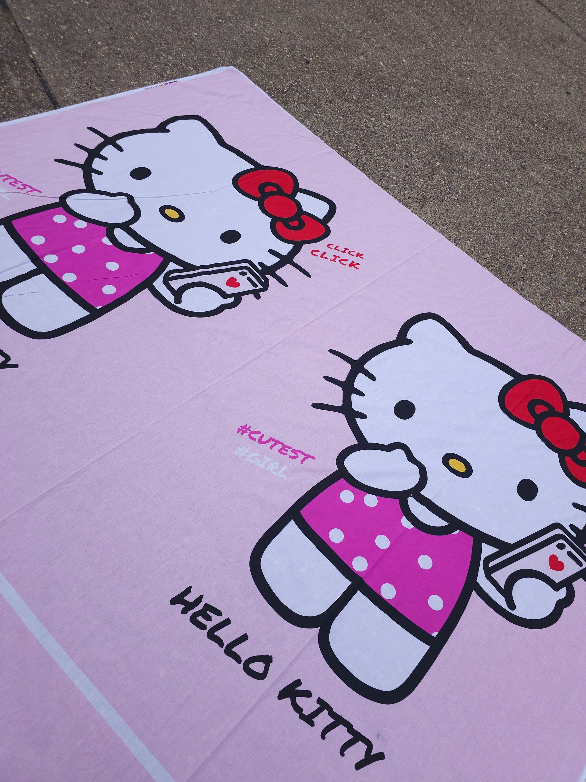 Hello Kitty Cutest Duo 100% Cotton - 2.15m Panel *EXTRA WIDE*