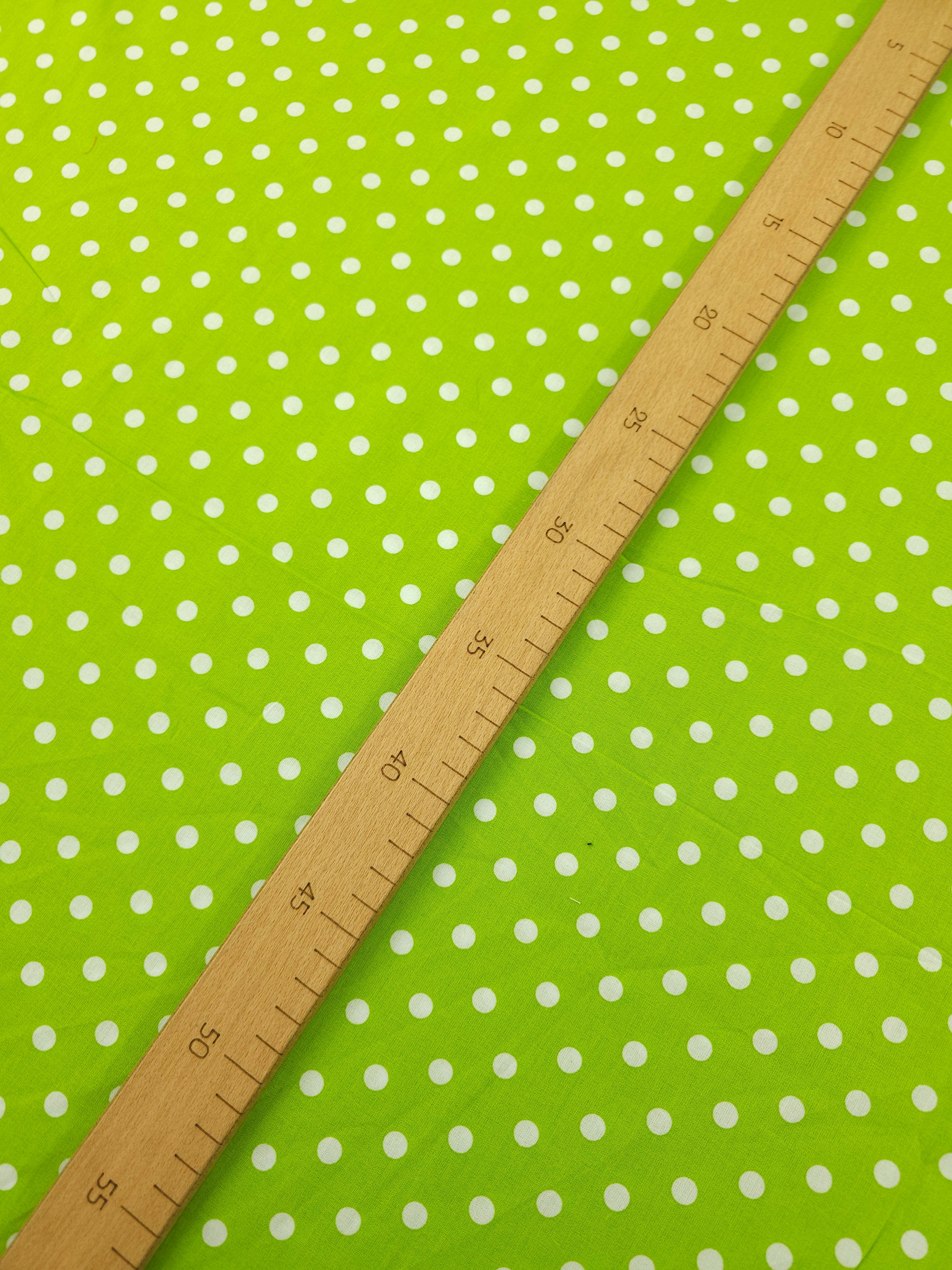 Lime Small Polka Spot Lightweight Cotton 57"