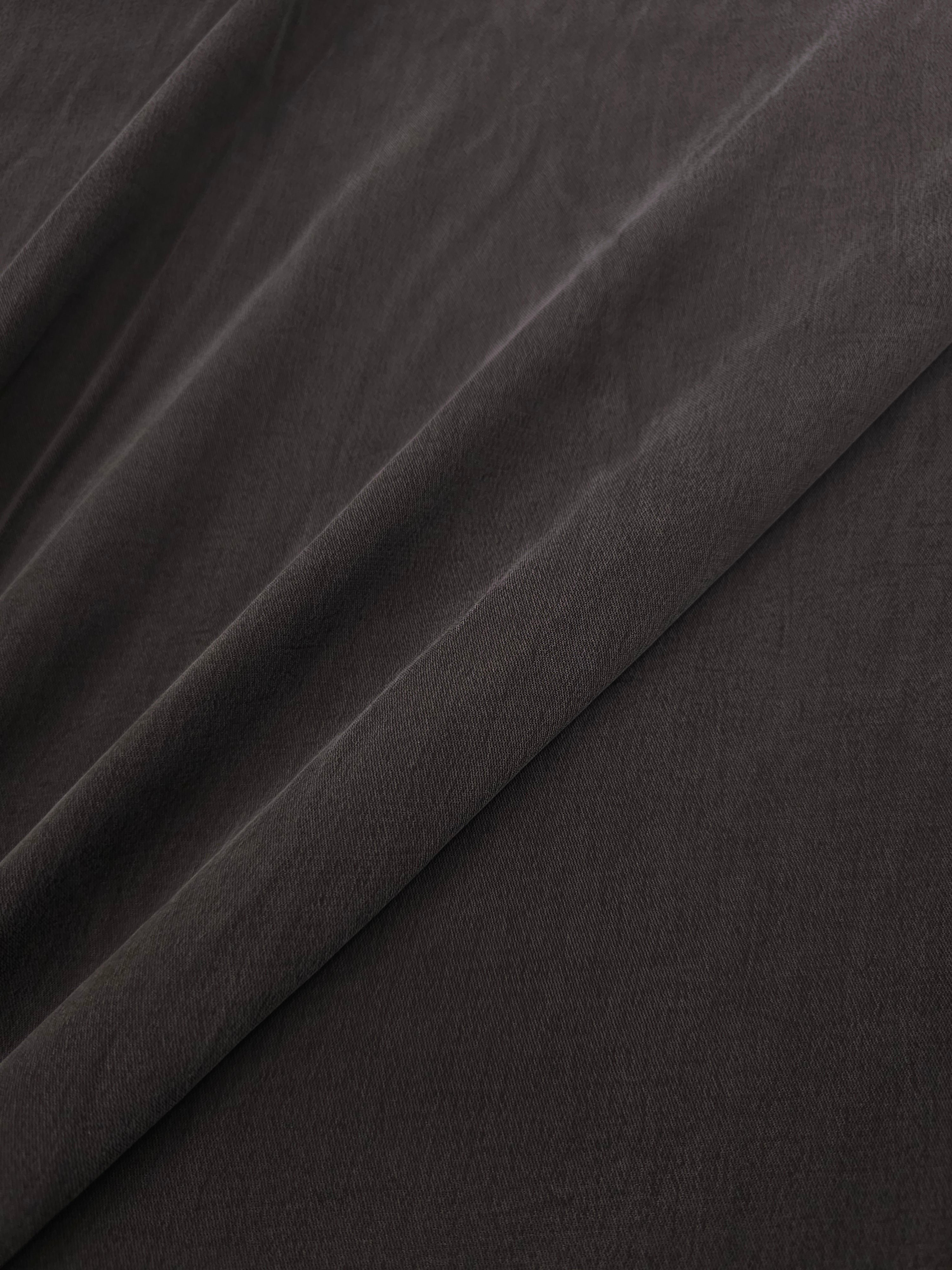 Dark Brown Sandwashed Cupro Viscose