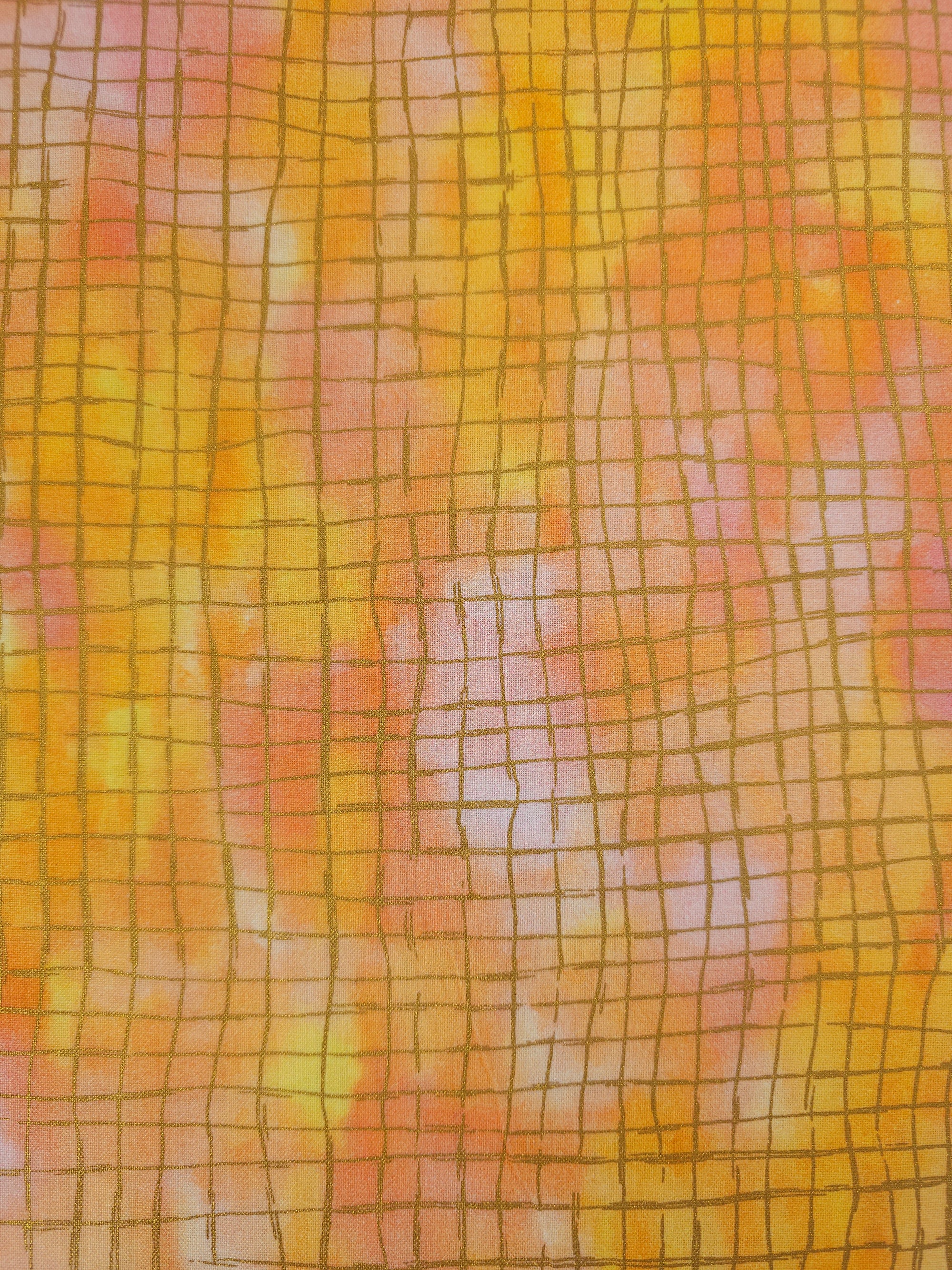 Orange/Pink Chromaticity Grid 100% Cotton - Robert Kaufman