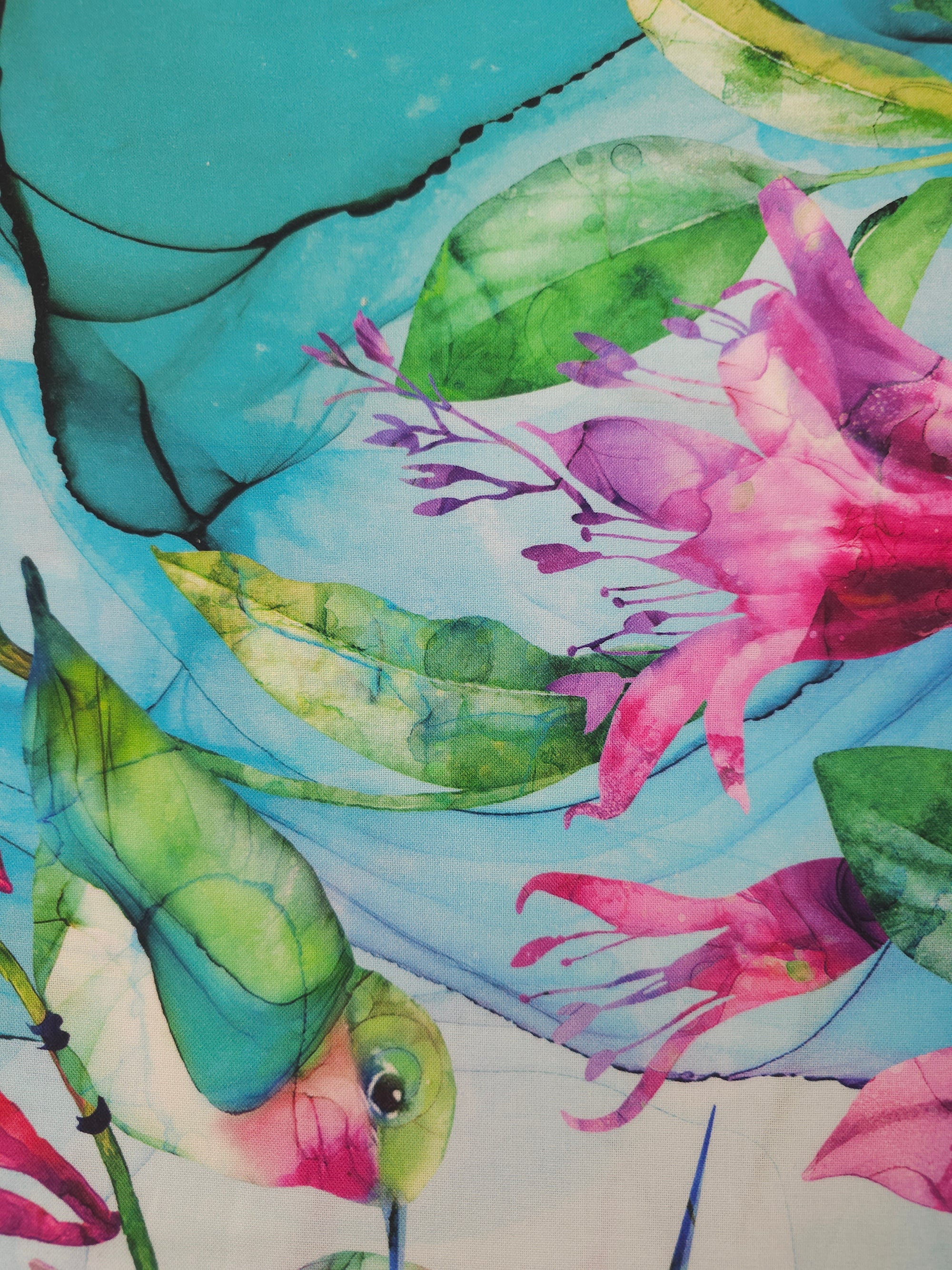 Hummingbird Floral Valley 100% Cotton - 75cm Panel