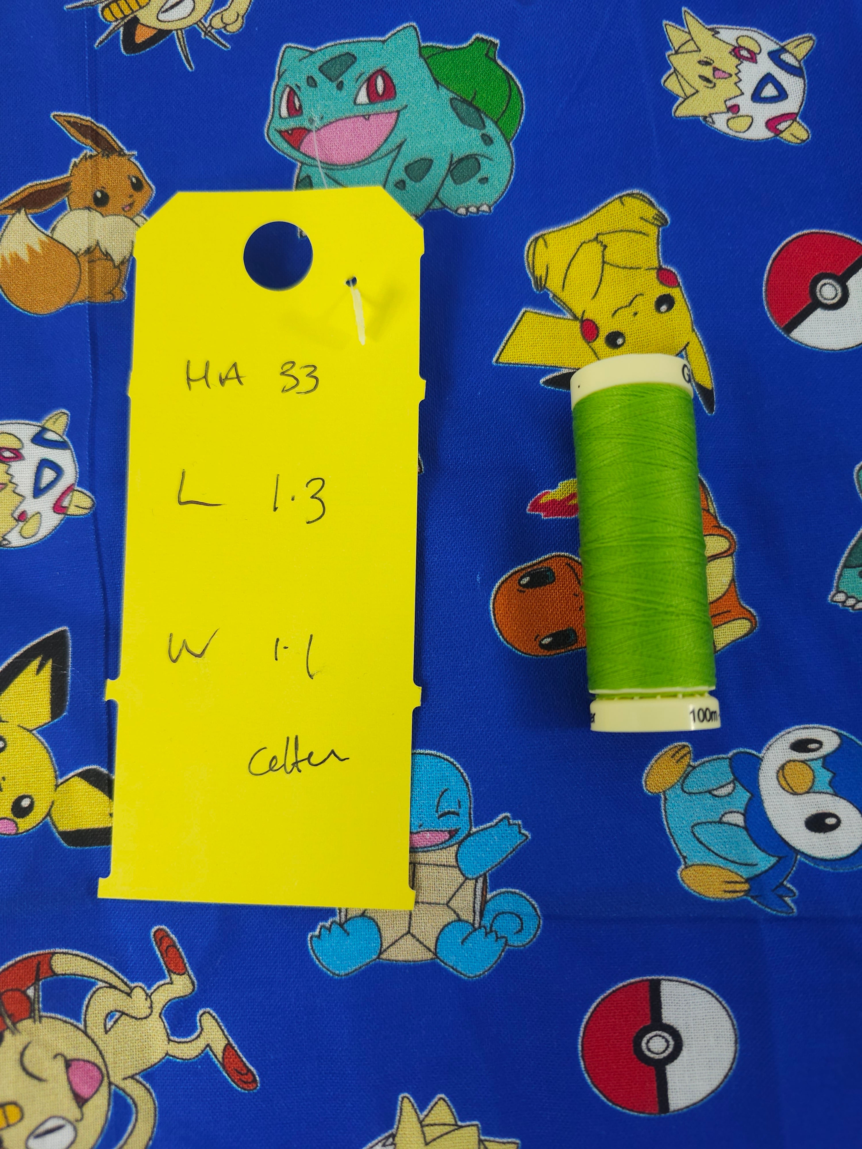 Blue Pokemon Cotton- 1.3m piece