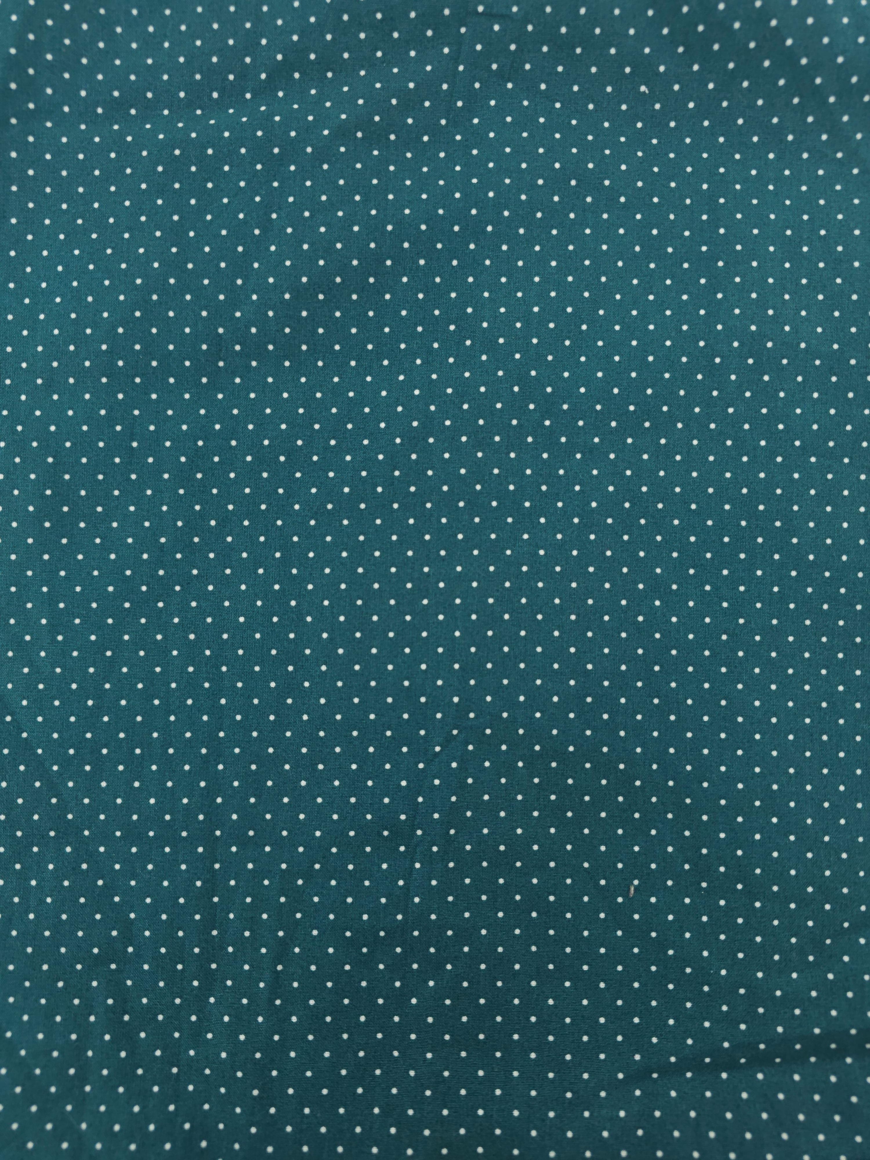 Dark cyan dotted Cotton- 1.4m piece