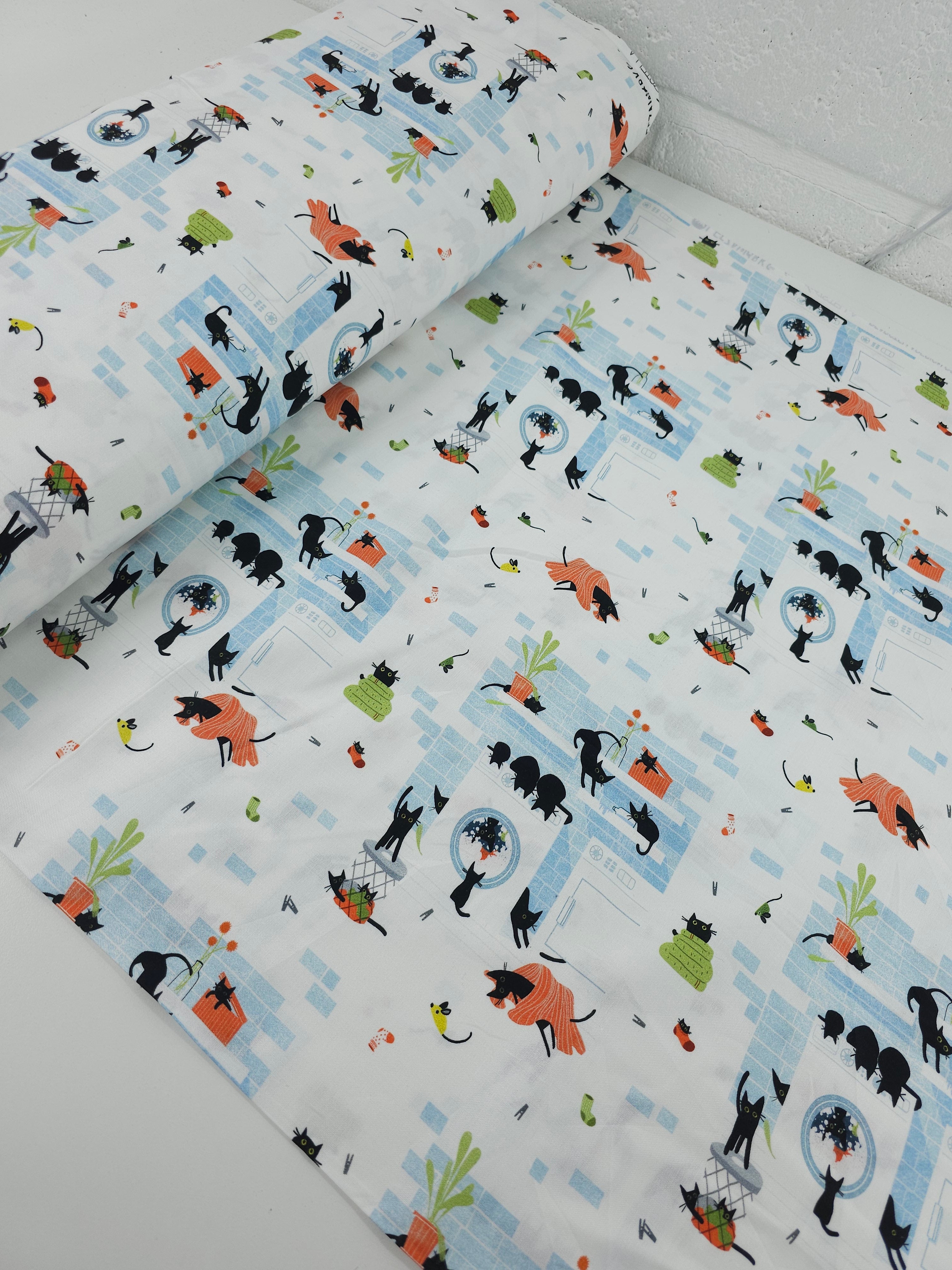 Cats In The Laundry 100% Cotton