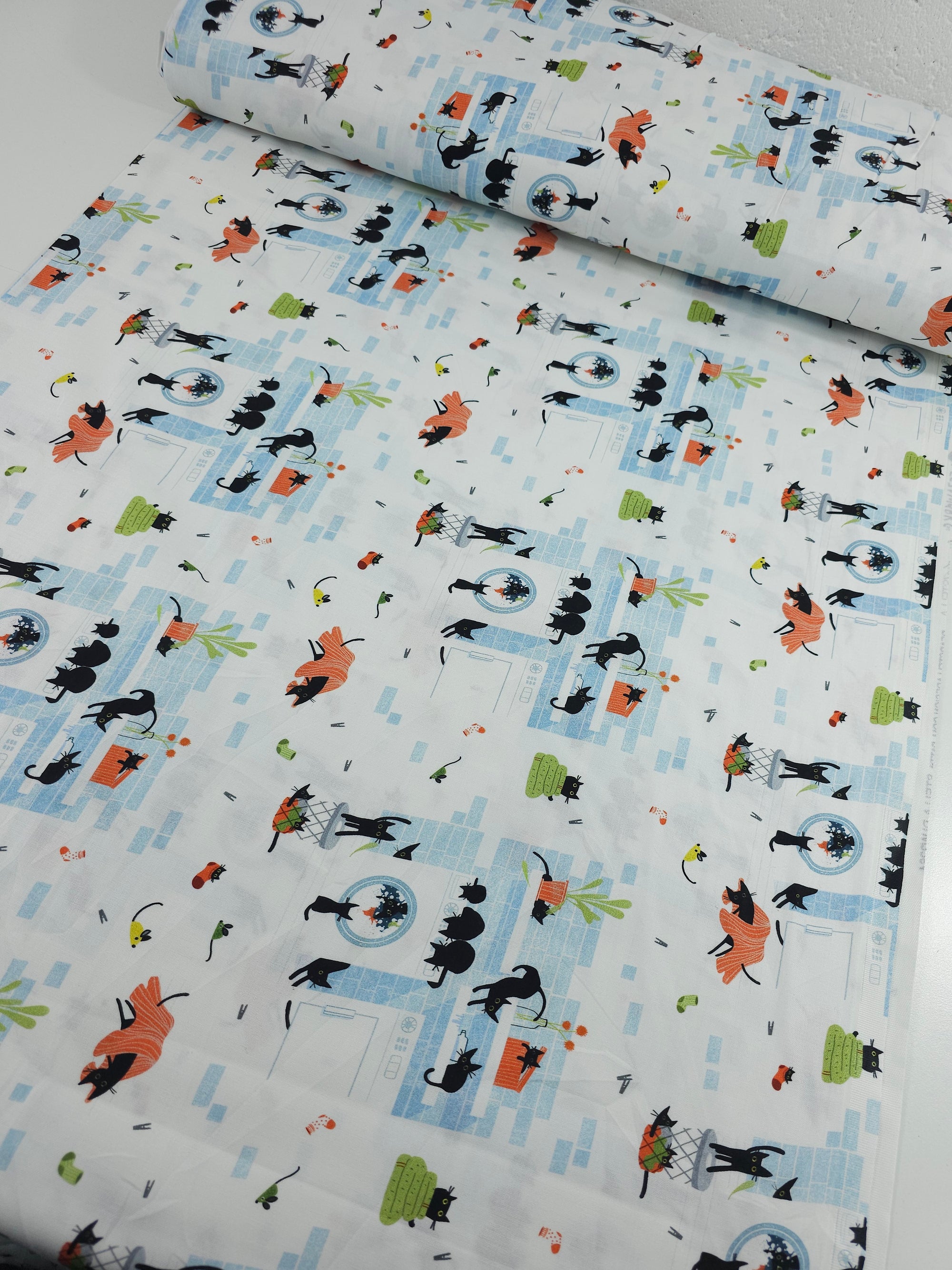 Cats In The Laundry 100% Cotton