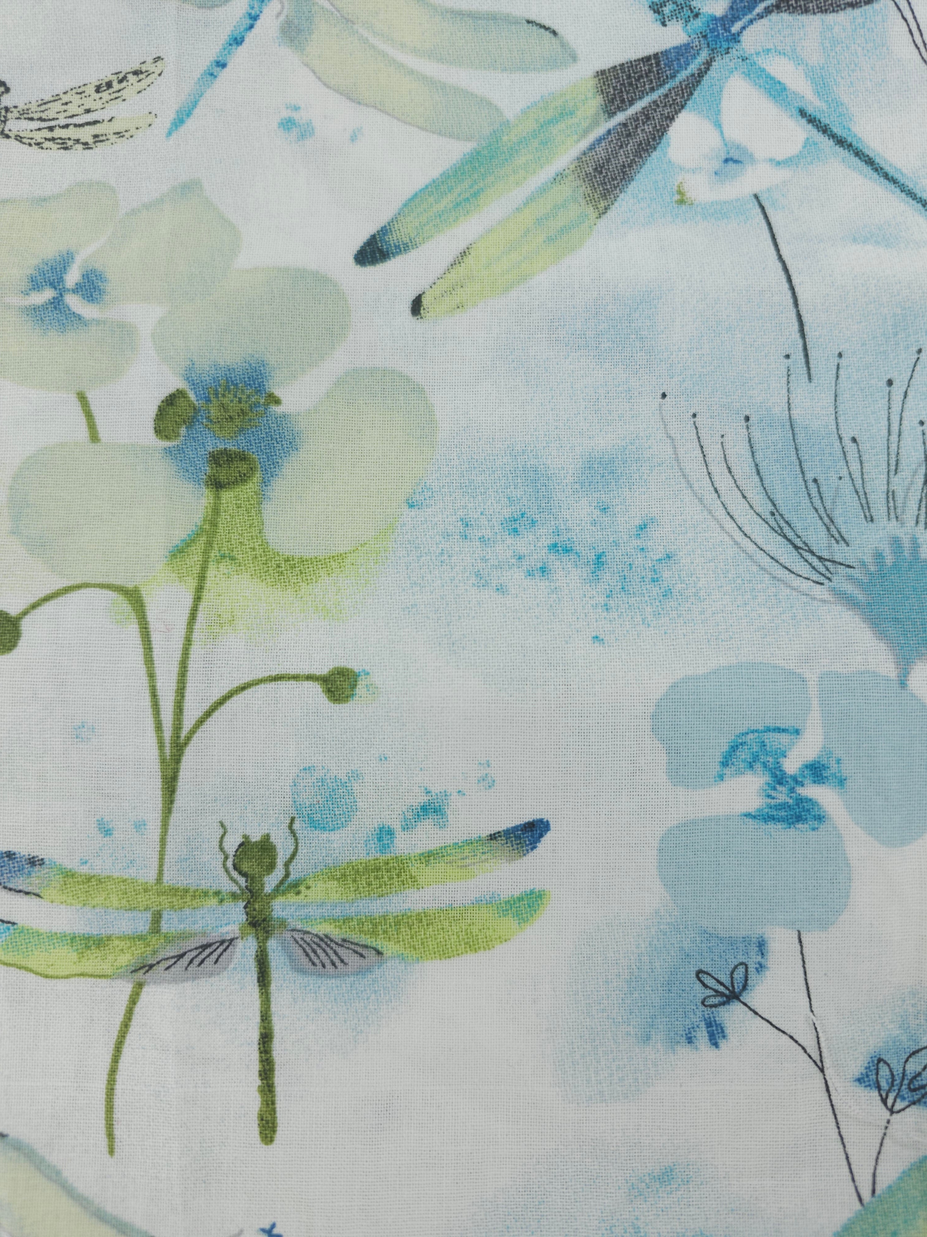Teal dragonfly Cotton- 1.6m piece