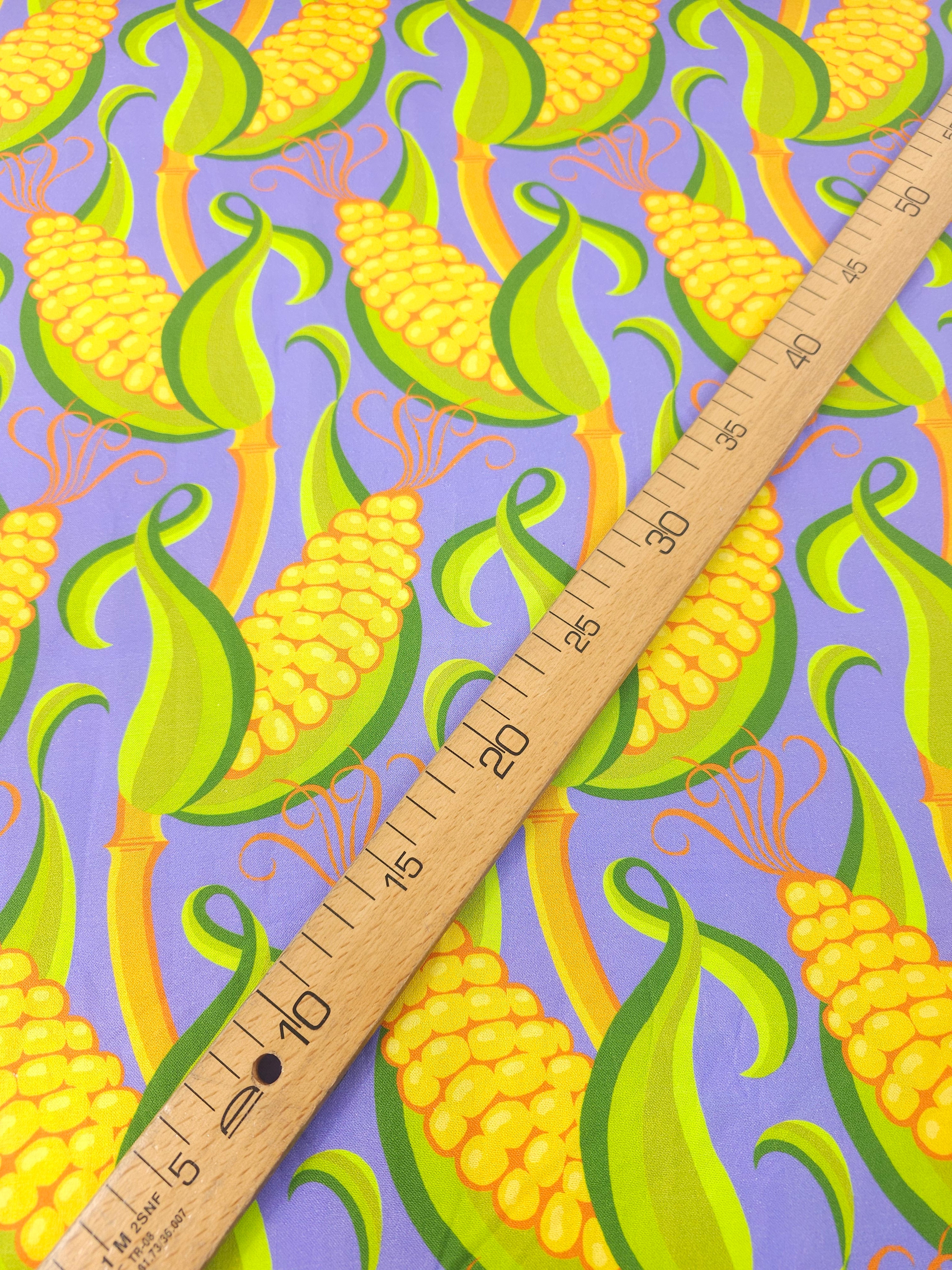 Purple Novelty Corn Patch 100% Cotton - Free Spirit