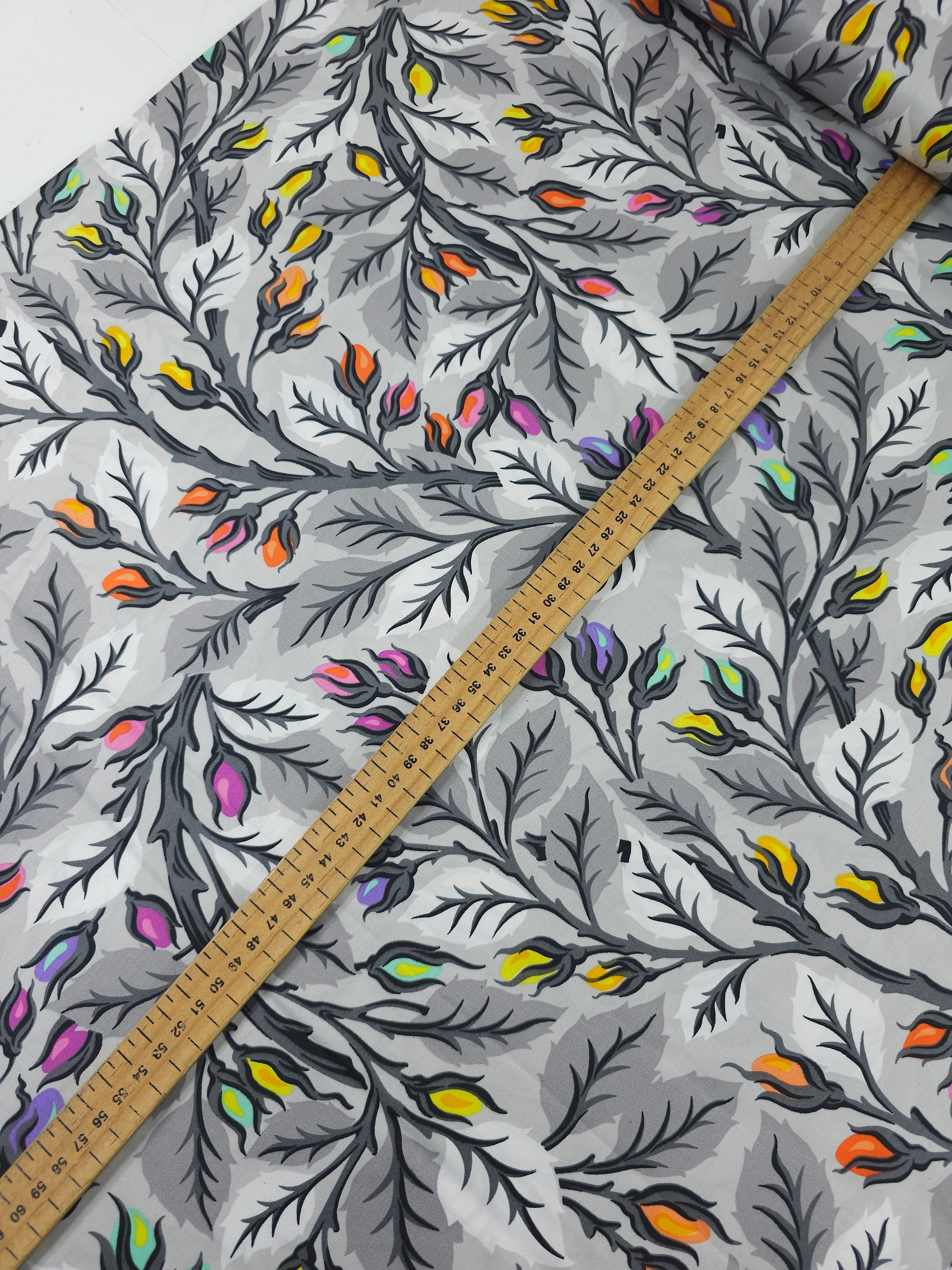 *PRE ORDER* Light Grey Best Buds Graywork Cotton Sateen 102" - Tula Pink *EXTRA WIDE*