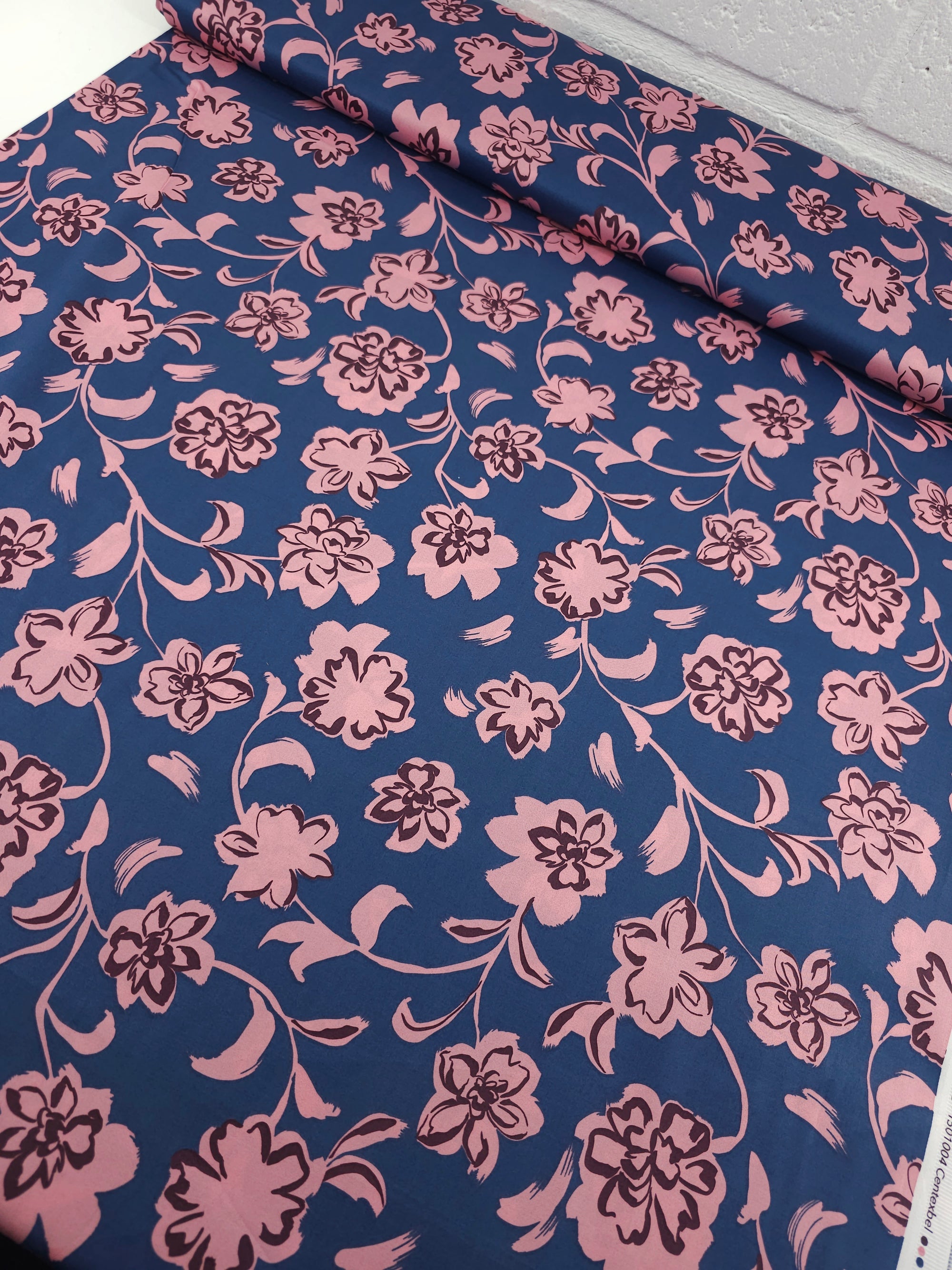 Hale Blue/Pink Bordeaux Floral Cotton Sateen 57"