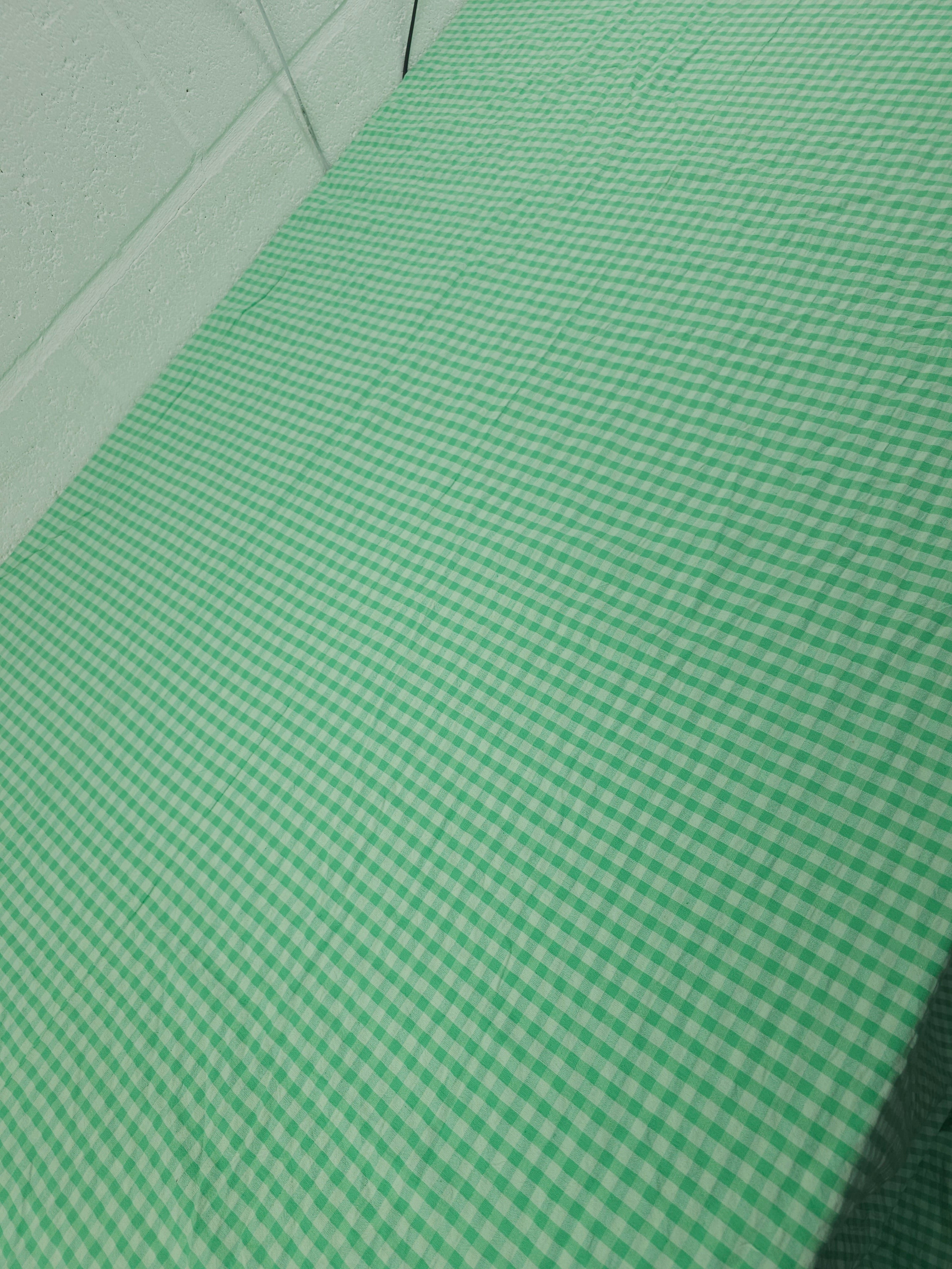 Pistachio Green Small Gingham Cotton SeerSucker *PRE-ORDER*