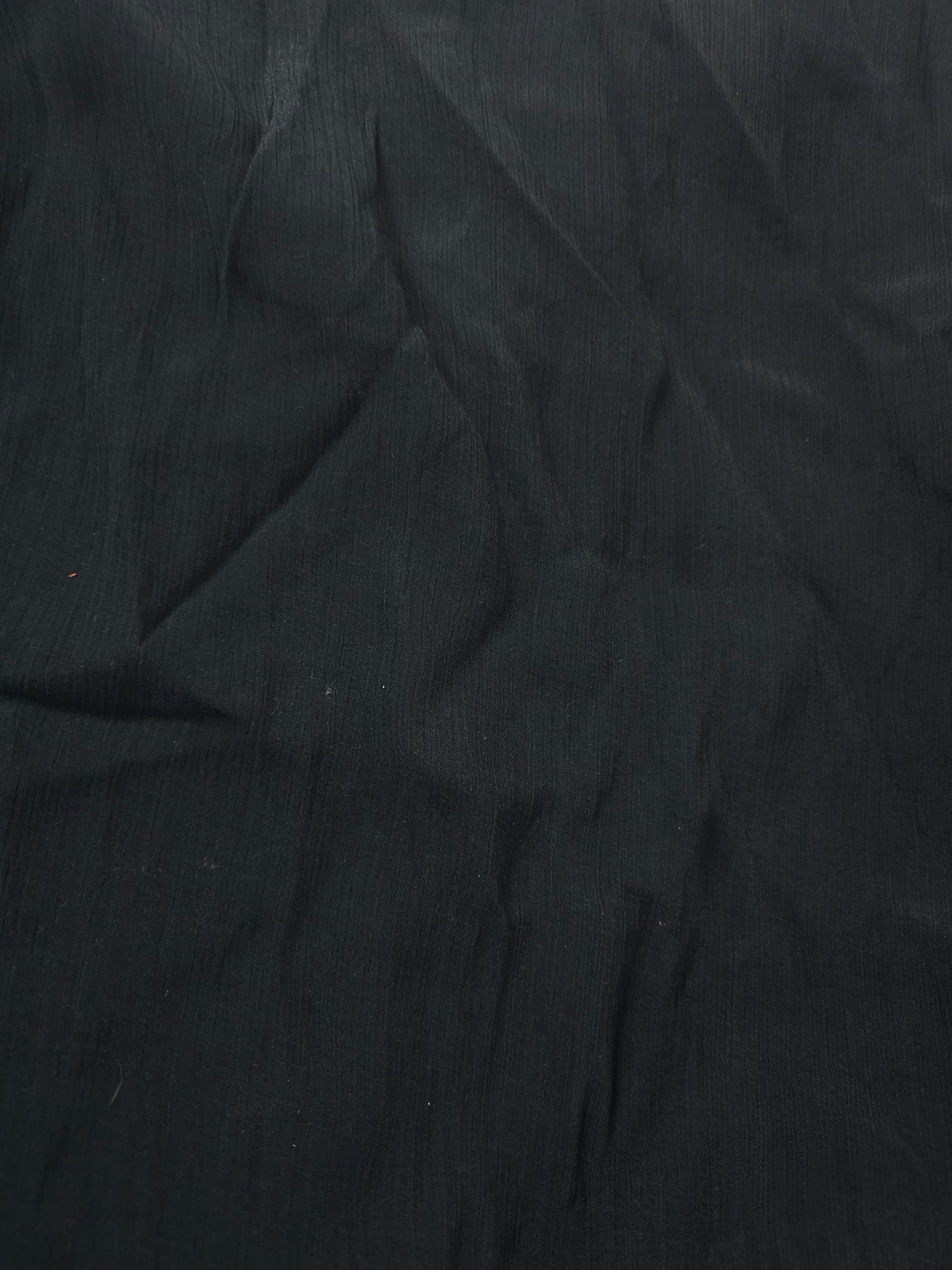 Black Lined Textured Viscose Crepe- 4.5m piece