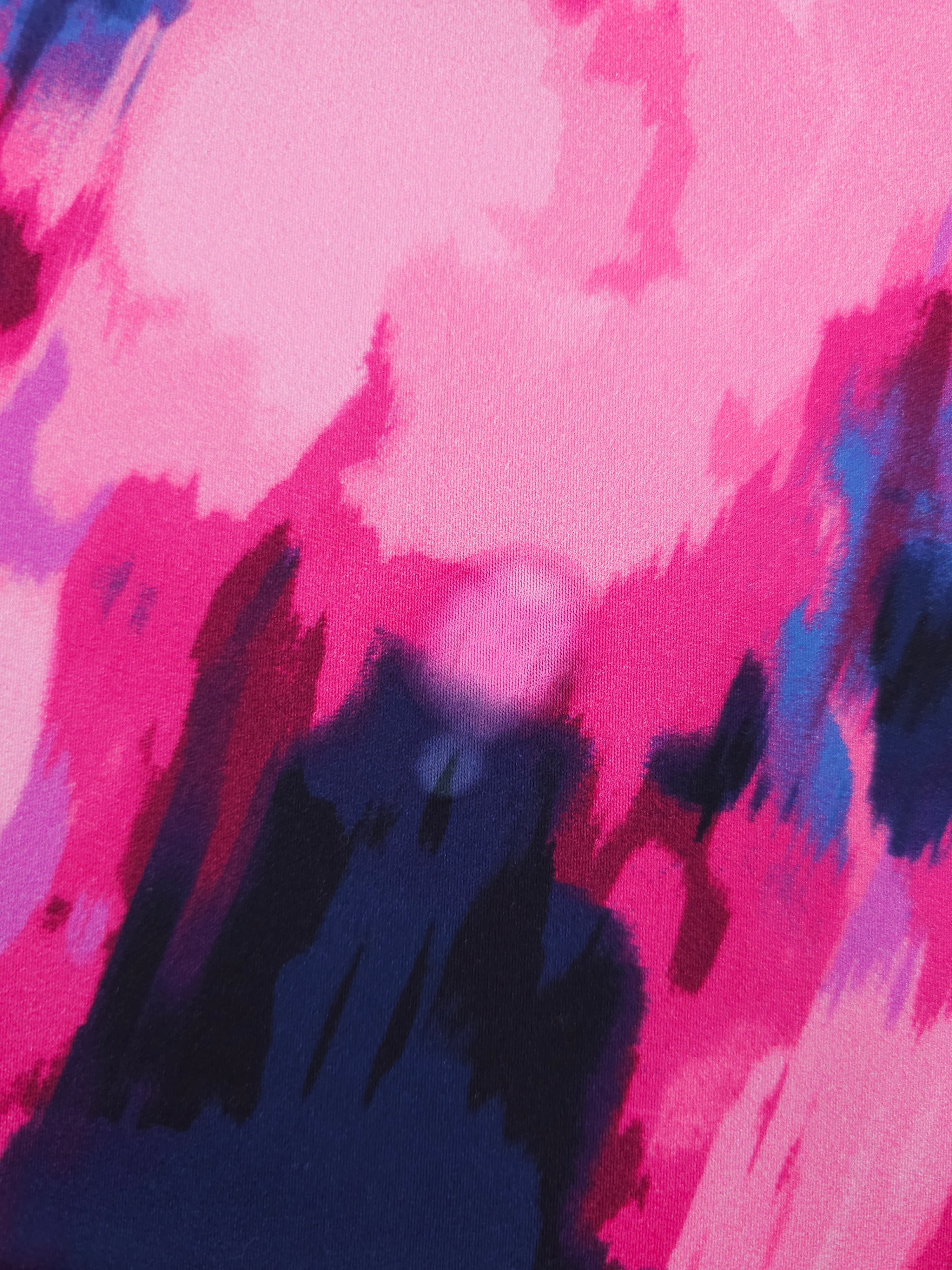 Pink/Navy Abstract Splash Viscose *DEFECT*