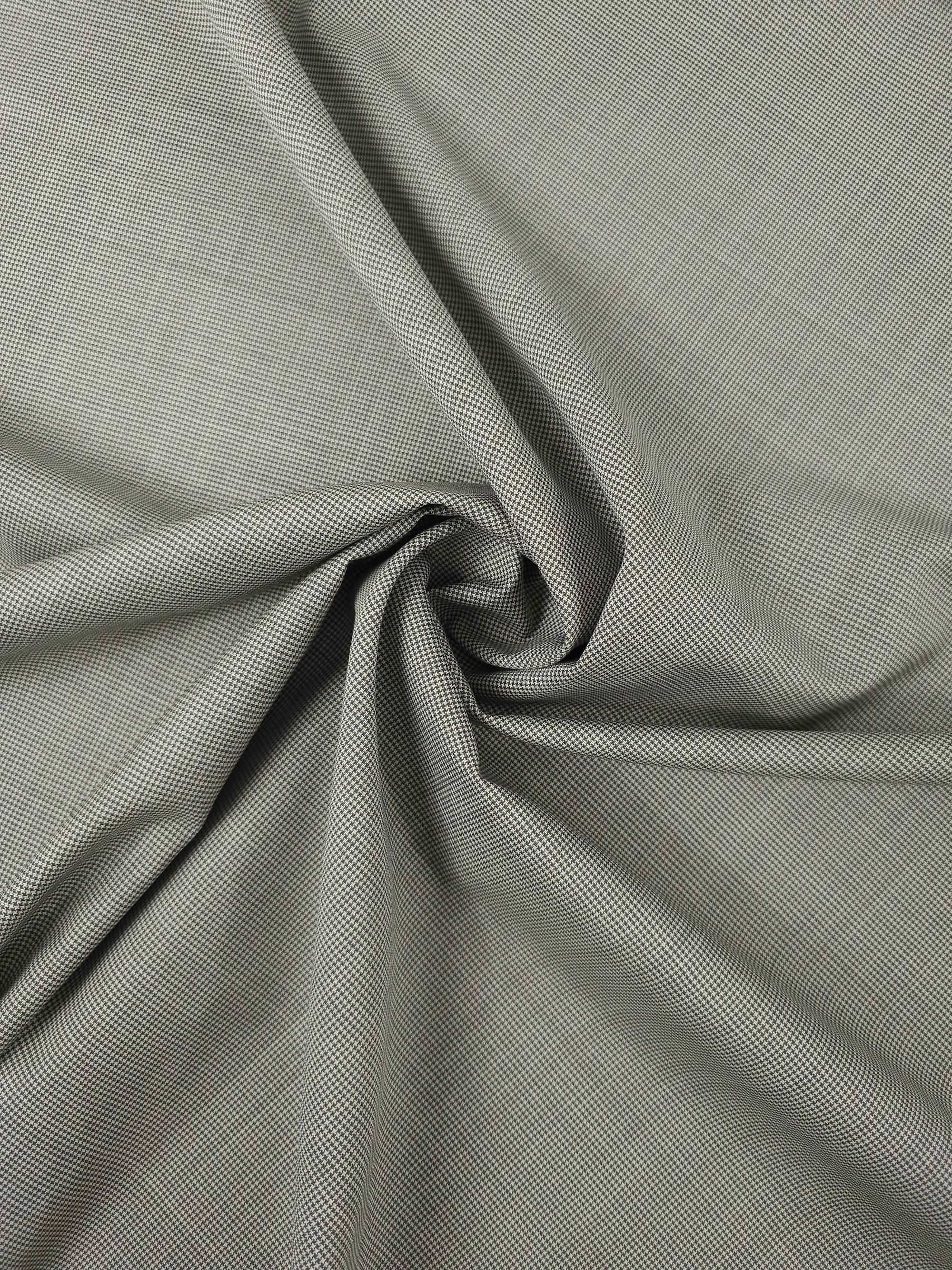 Greige Mini Dogtooth Wool Suiting