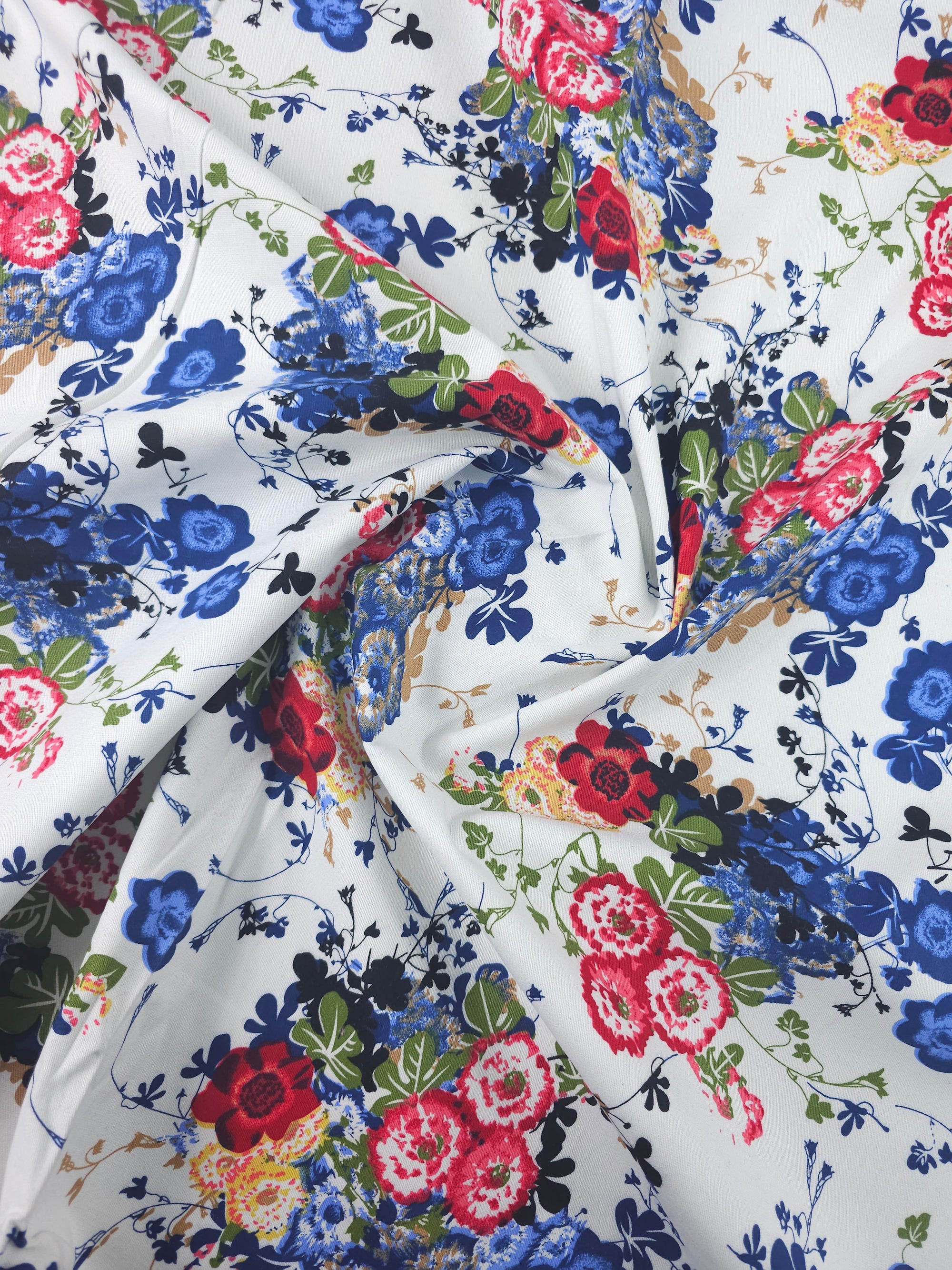 Floral Bunch Lightweight Cotton Sateen Twill