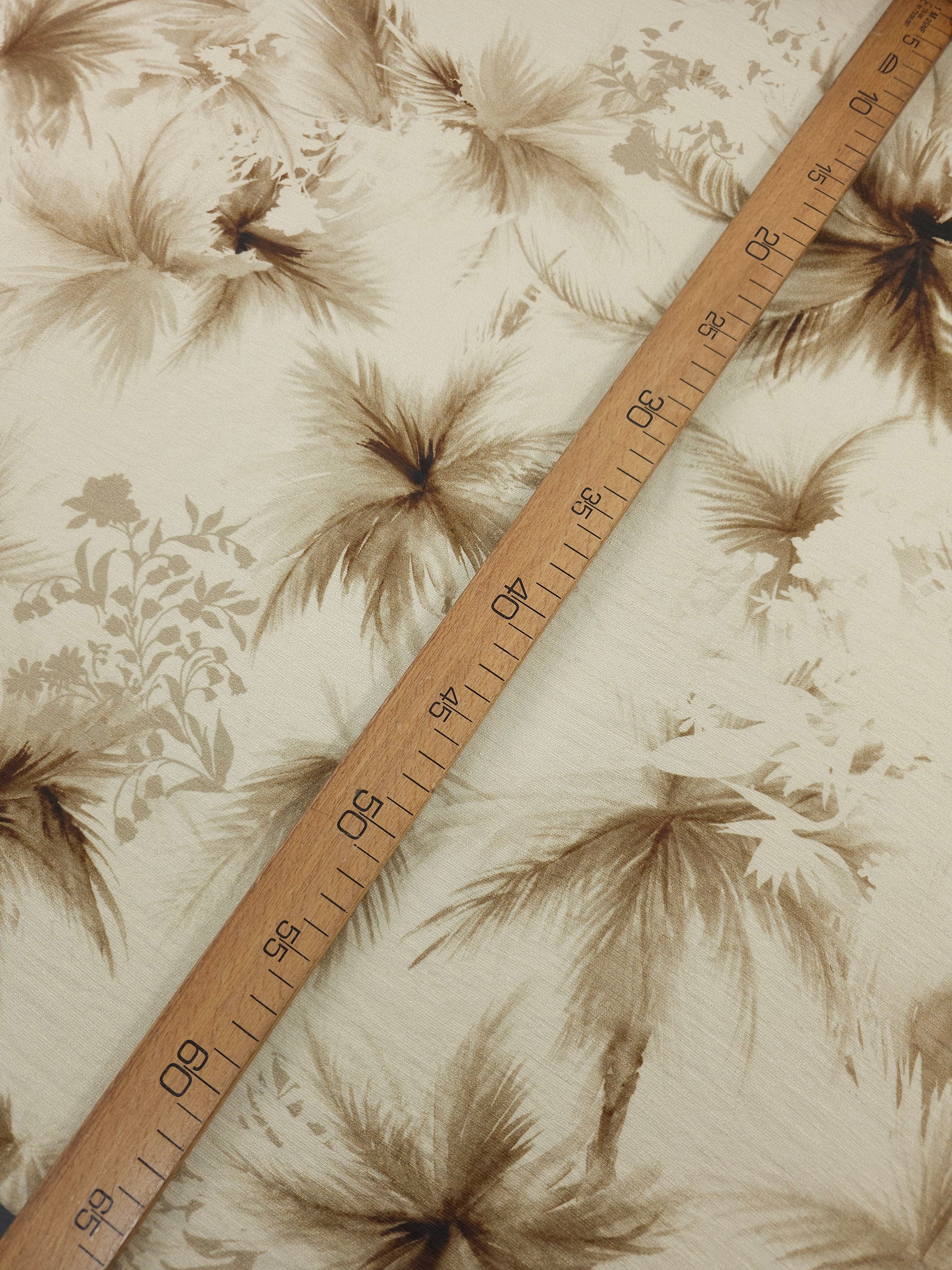 Beige/Brown Pampas Flower Crinkle Viscose