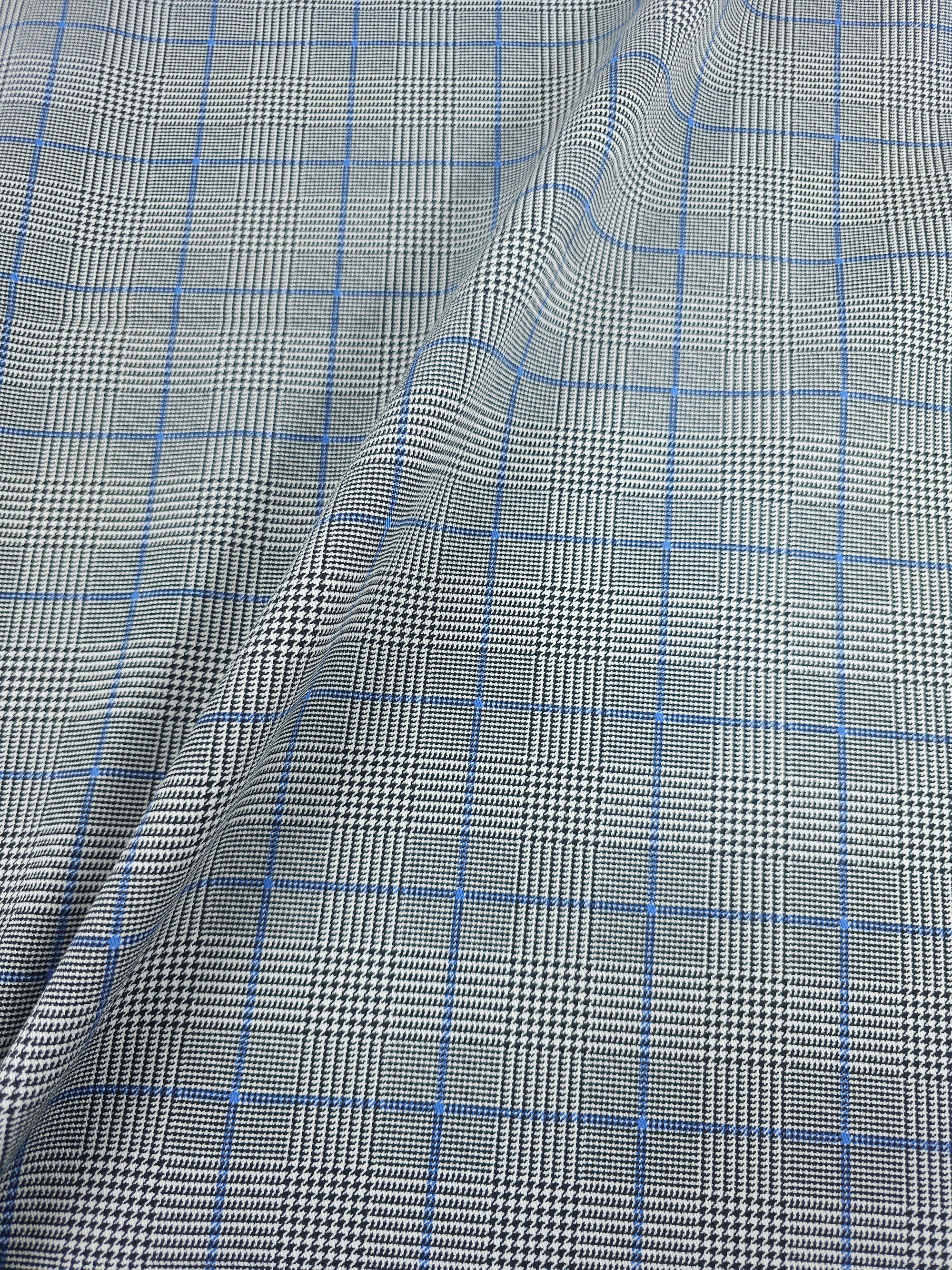 Black/Blue Dogtooth Tartan Denim