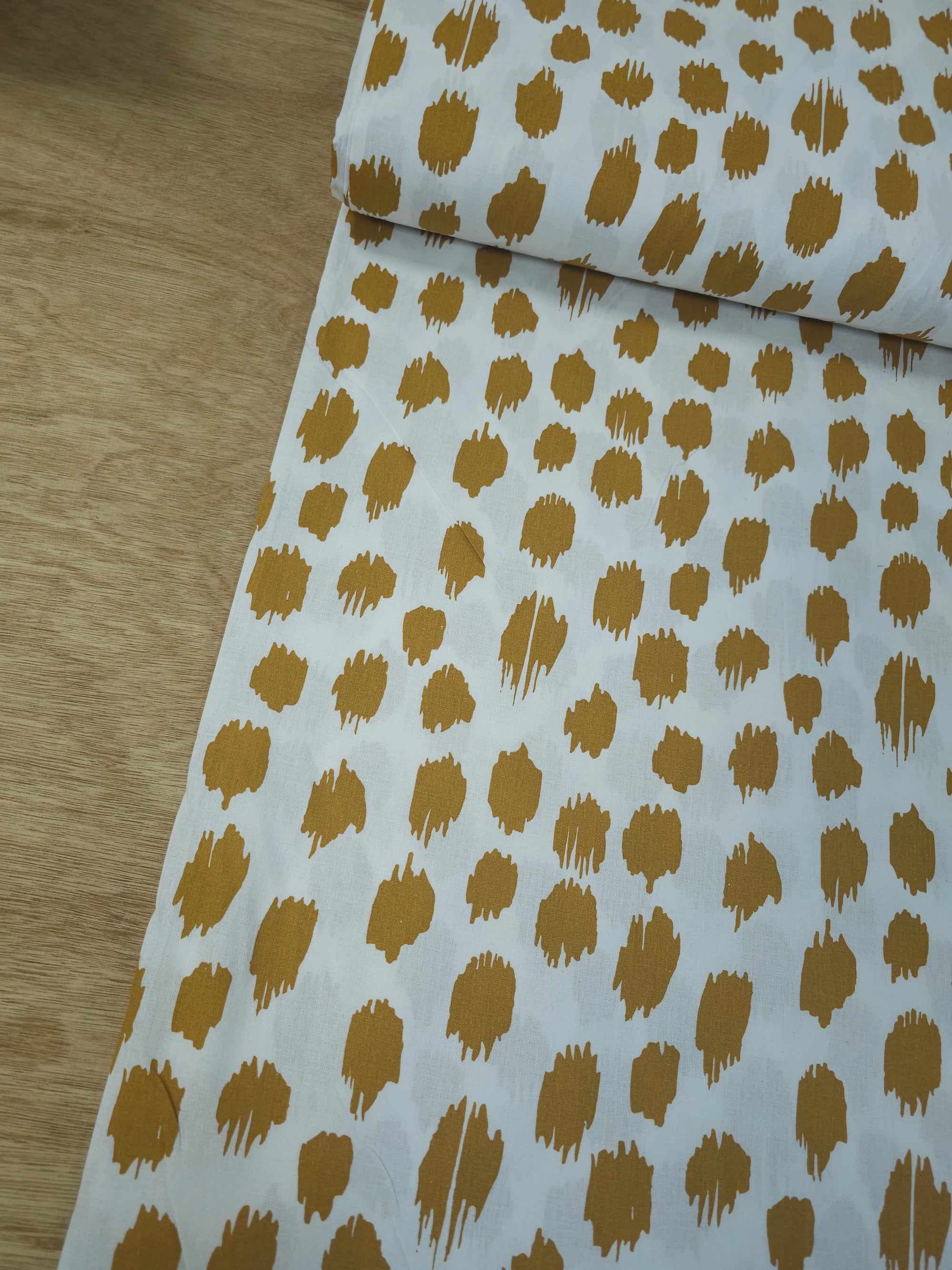 Mustard Gold Static Polka 100% Cotton 110" *EXTRA WIDE*