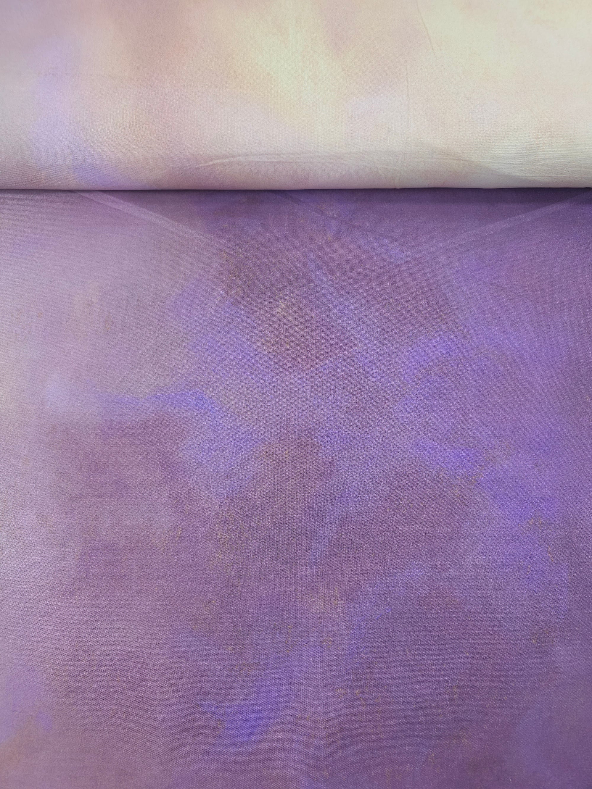 Cream/Purple Tie Dye 100% Cotton 106" - Robert Kaufman *EXTRA WIDE*