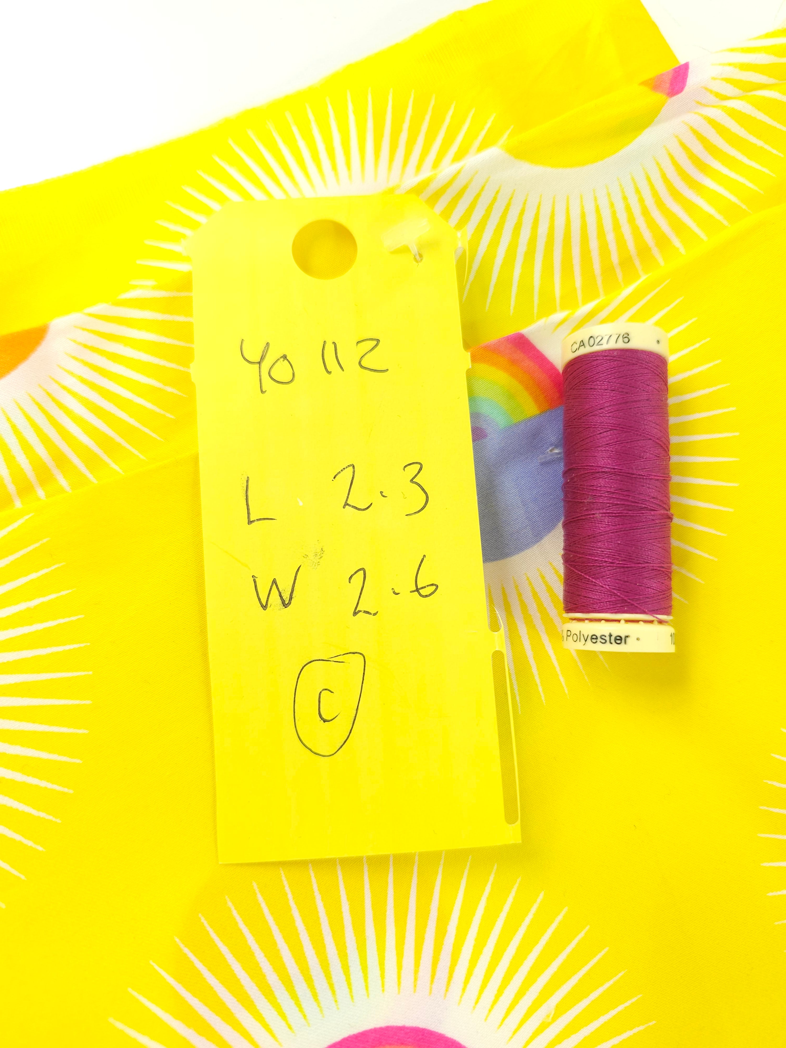 Yellow rainbow eye Cotton- 2.3m piece