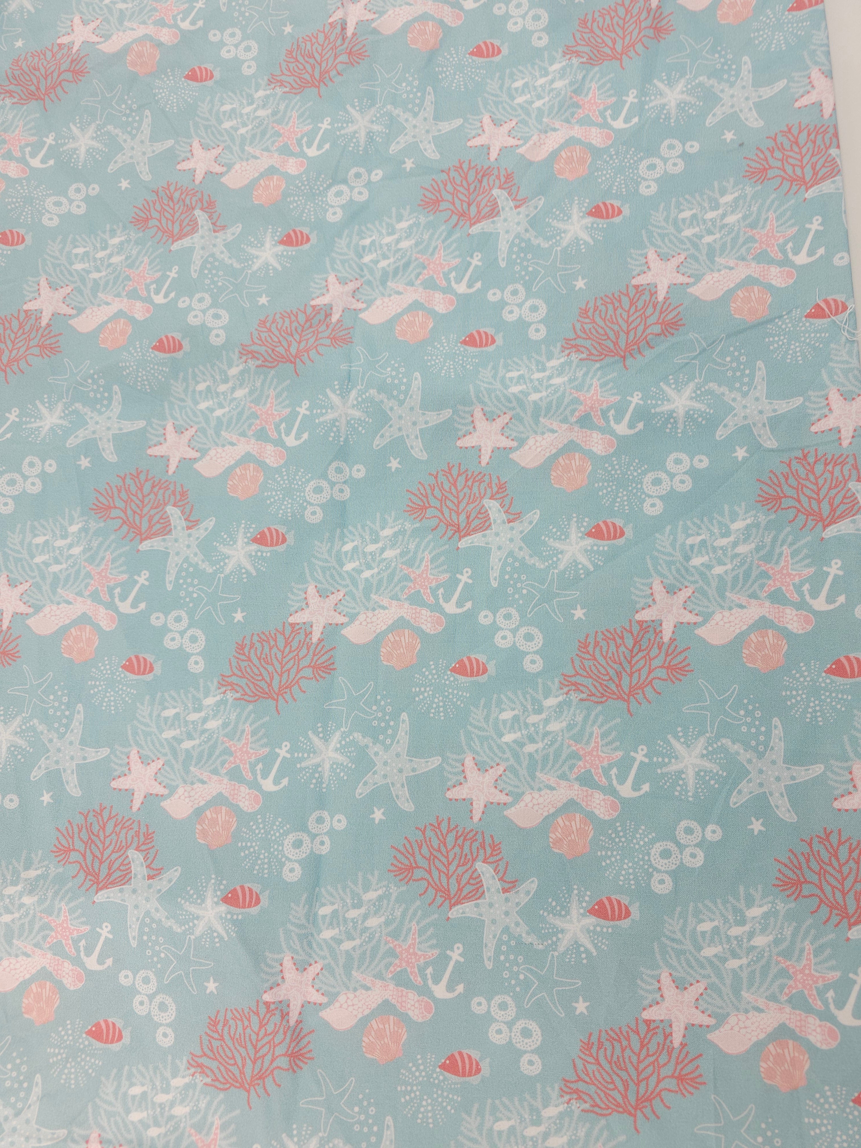Pastel oceans Cotton- 1.8m piece